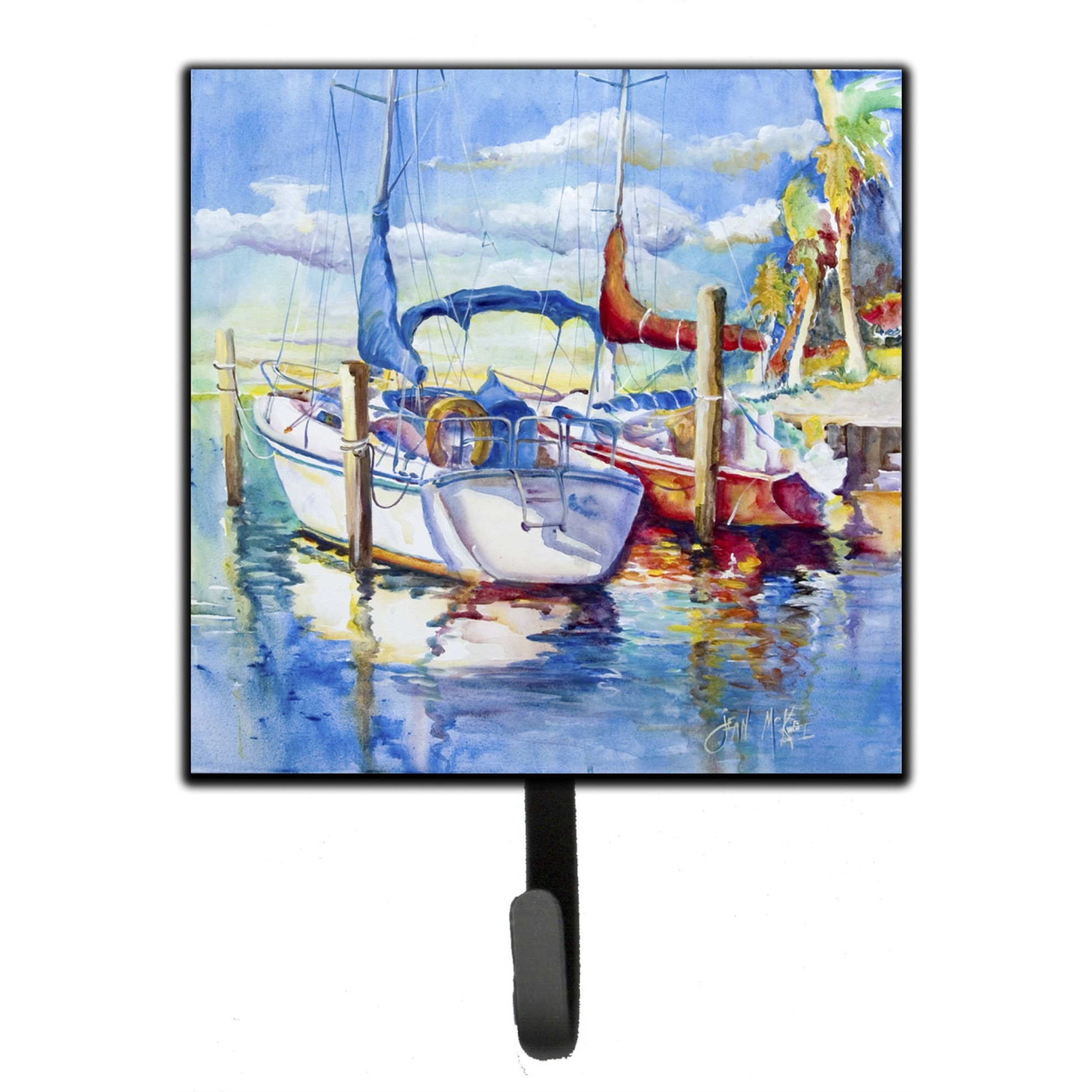 &quotCaroline's Treasures JMK1230SH4 Towering Q Sailboats Leash or Key Holder, Small, Multicolor"