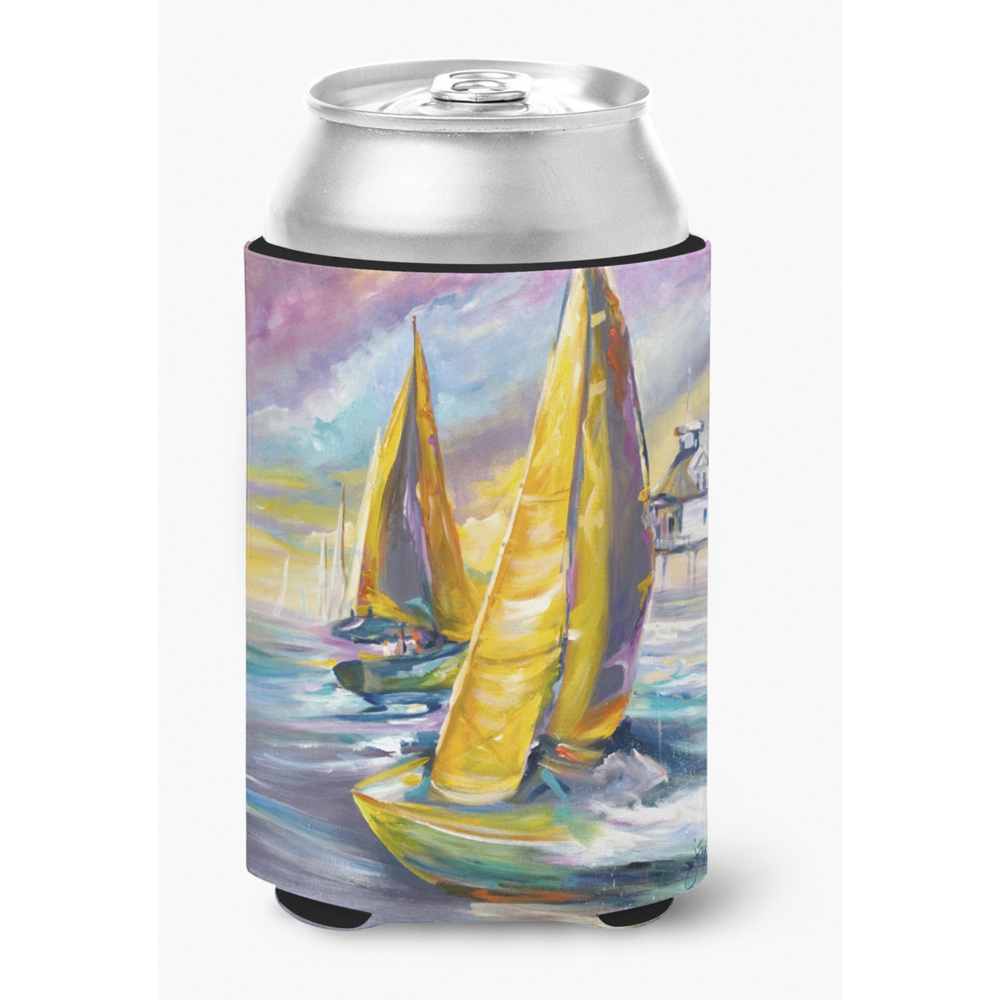 Middle Bay Lighthouse Sailboats Can or Bottle Hugger JMK1234CC