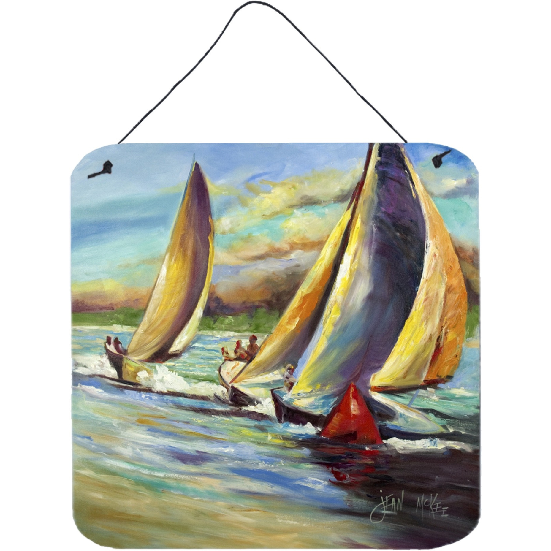 &quotCaroline's Treasures Knost Regatta Sailboats Wall or Door Hanging Prints, 6 x 6"""