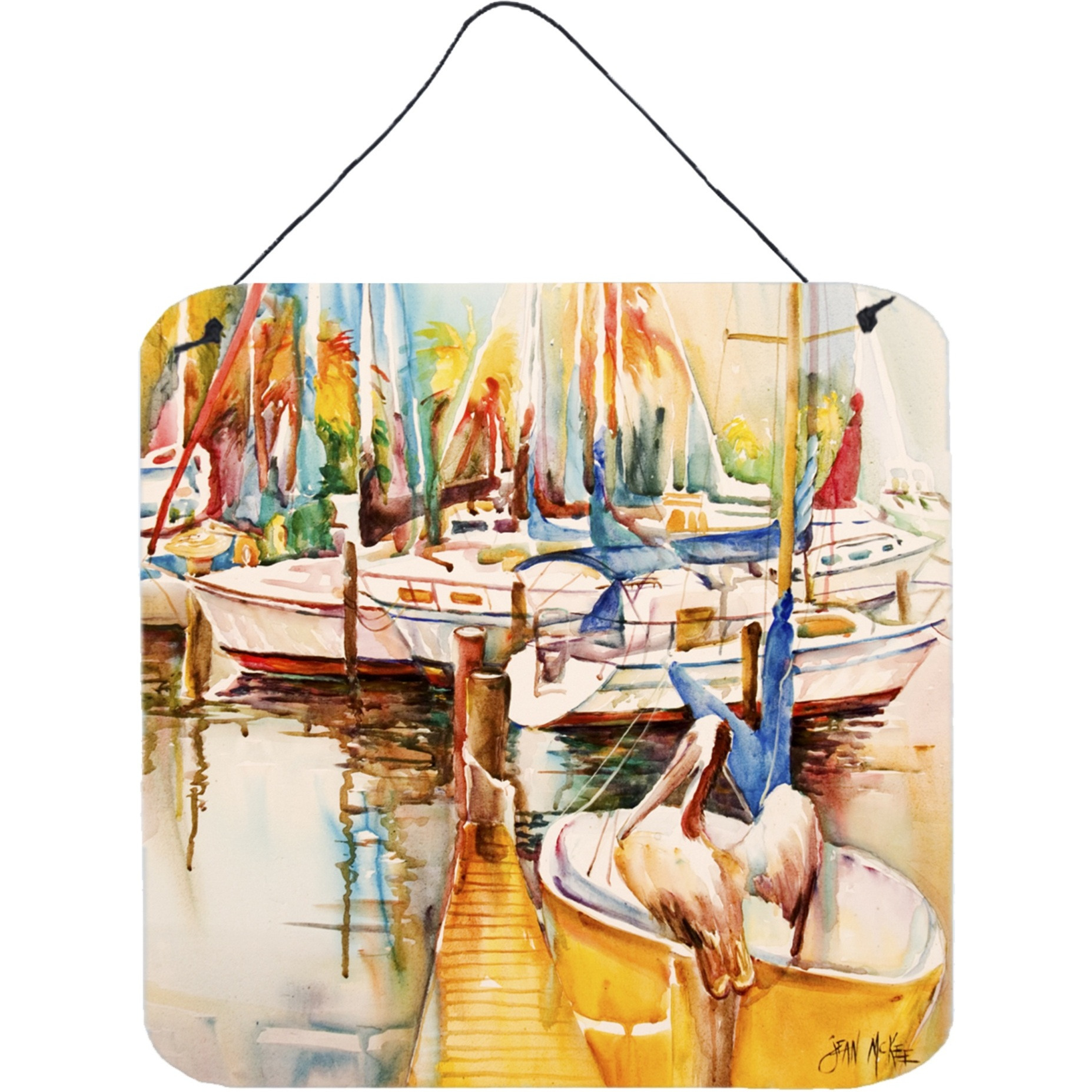 &quotCaroline's Treasures Pelicans and Sailboats Wall or Door Hanging Prints, 6 x 6"""