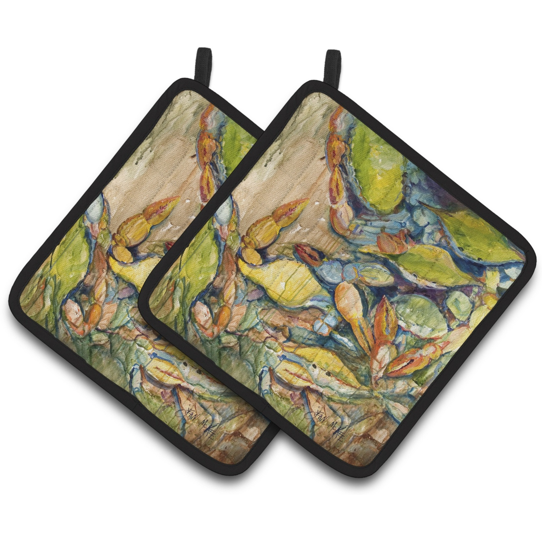 &quotCaroline's Treasures Jubilee Crabs Pair of Pot Holders JMK1248PTHD, 7.5HX7.5W, Multicolor"
