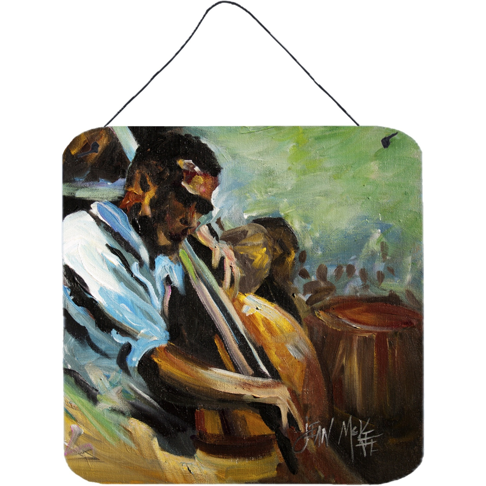 &quotCaroline's Treasures Jazz Bass Wall or Door Hanging Prints, 6 x 6"""