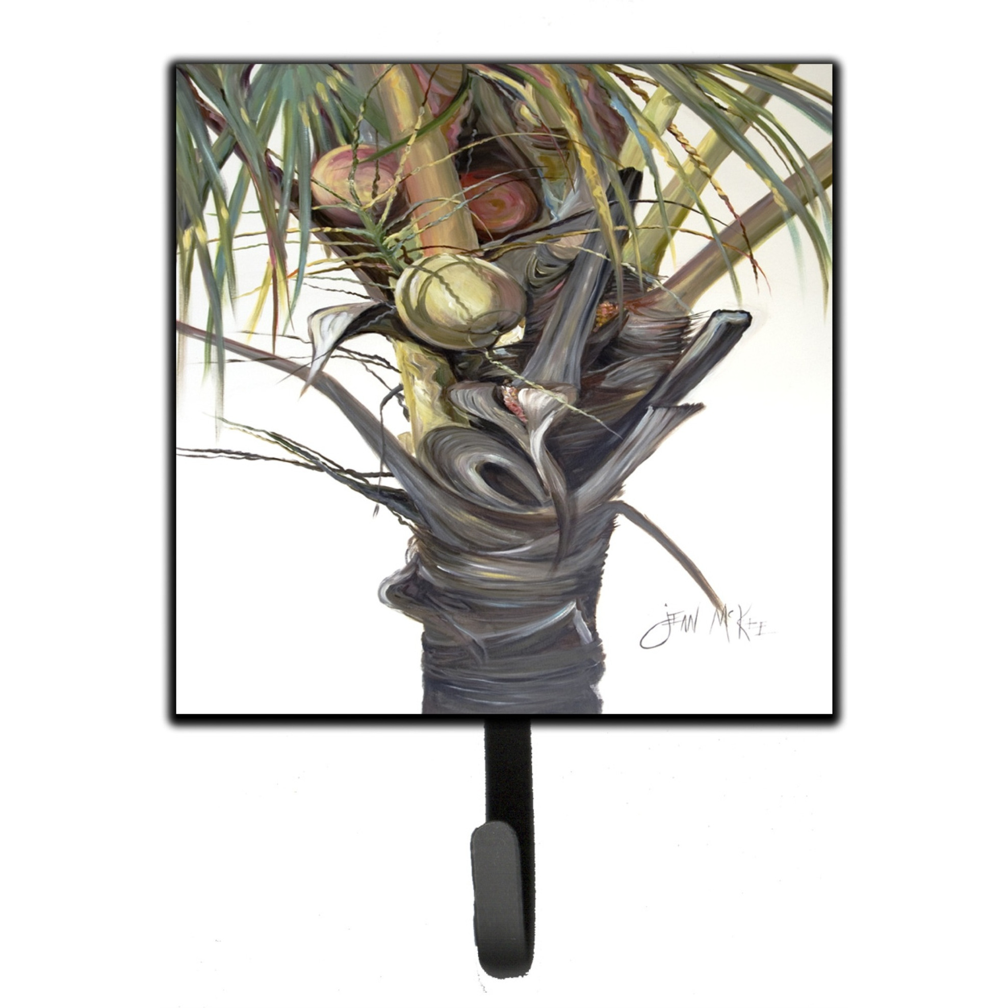 &quotCaroline's Treasures JMK1279SH4 Coconut Tree Top Leash or Key Holder, Small, Multicolor"