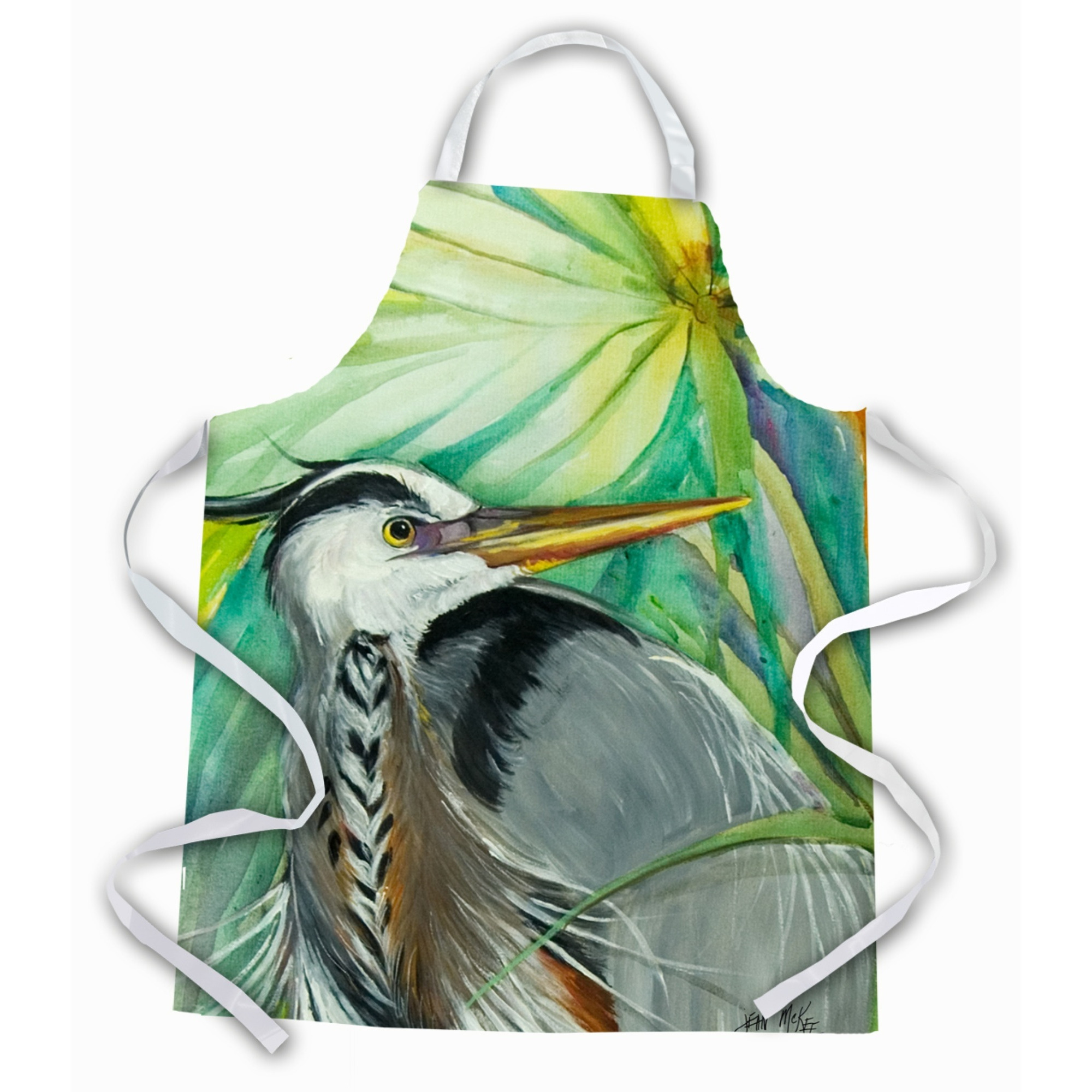 &quotCaroline's Treasures JMK1284APRON Blue Heron Apron, Large, Multicolor"