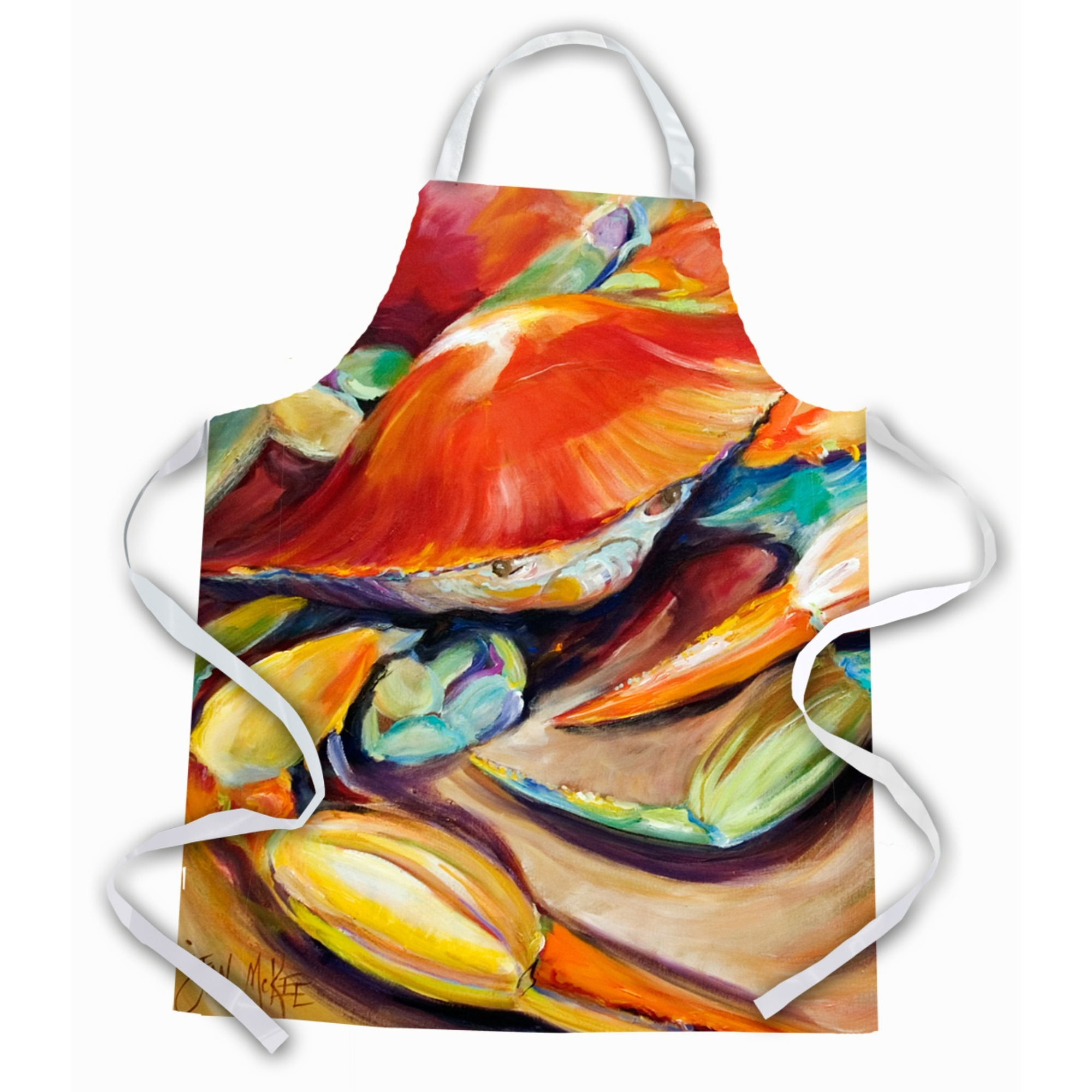 &quotCaroline's Treasures JMK1293APRON 101 Crab Apron, Large, Multicolor"