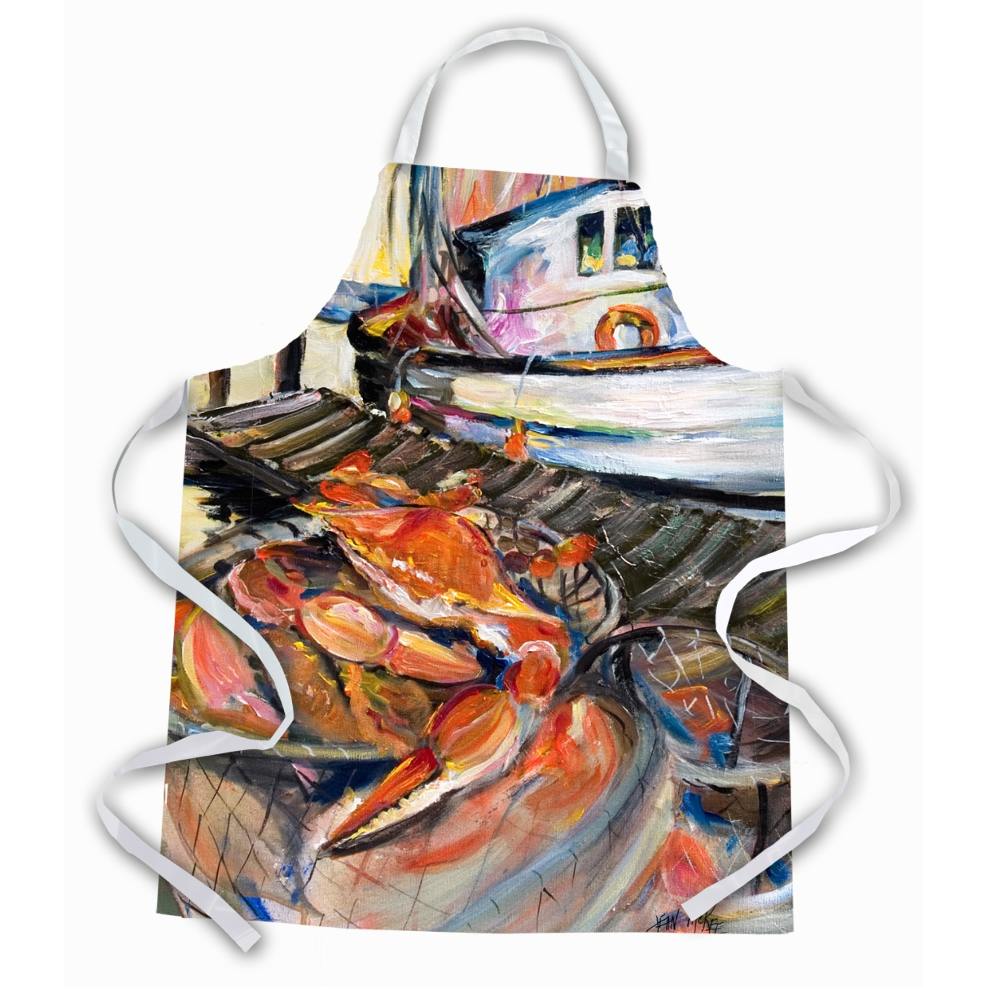 &quotCaroline's Treasures JMK1295APRON Crab Trap Crab Apron, Large, Multicolor"