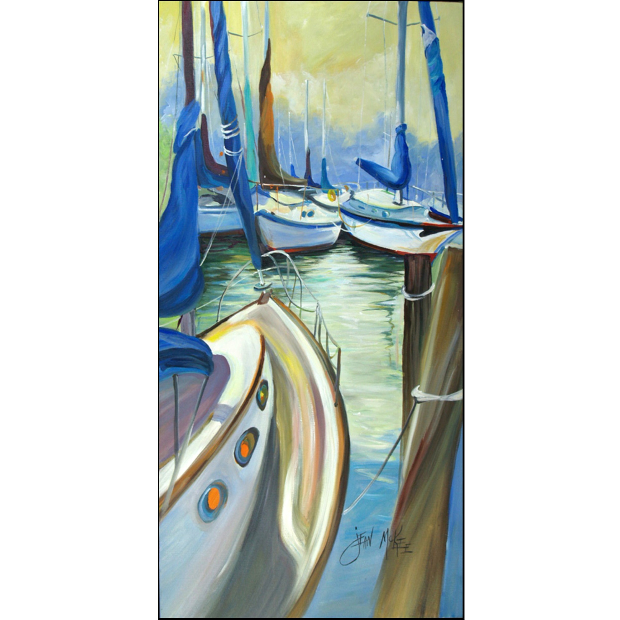 &quotCaroline's Treasures Blue Sails Sailboats Floor Runner 58"" x 28"" Multicolor"