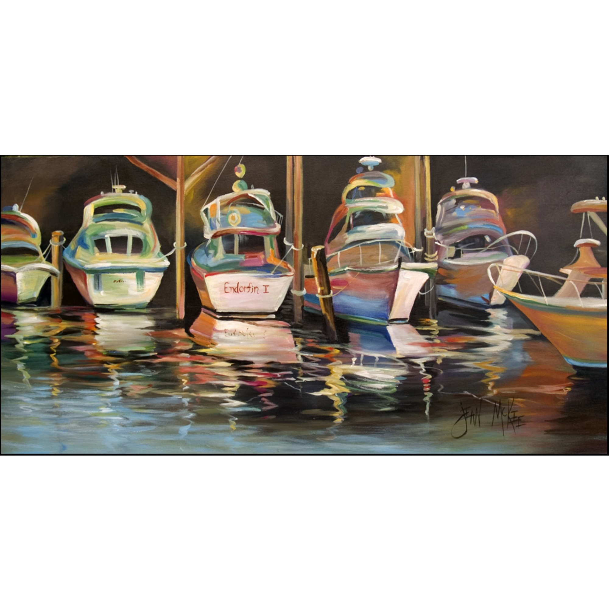 &quotCaroline's Treasures Deep Fishing Boats Sea Chase Floor Runner, 28"" x 58"" Multicolor"