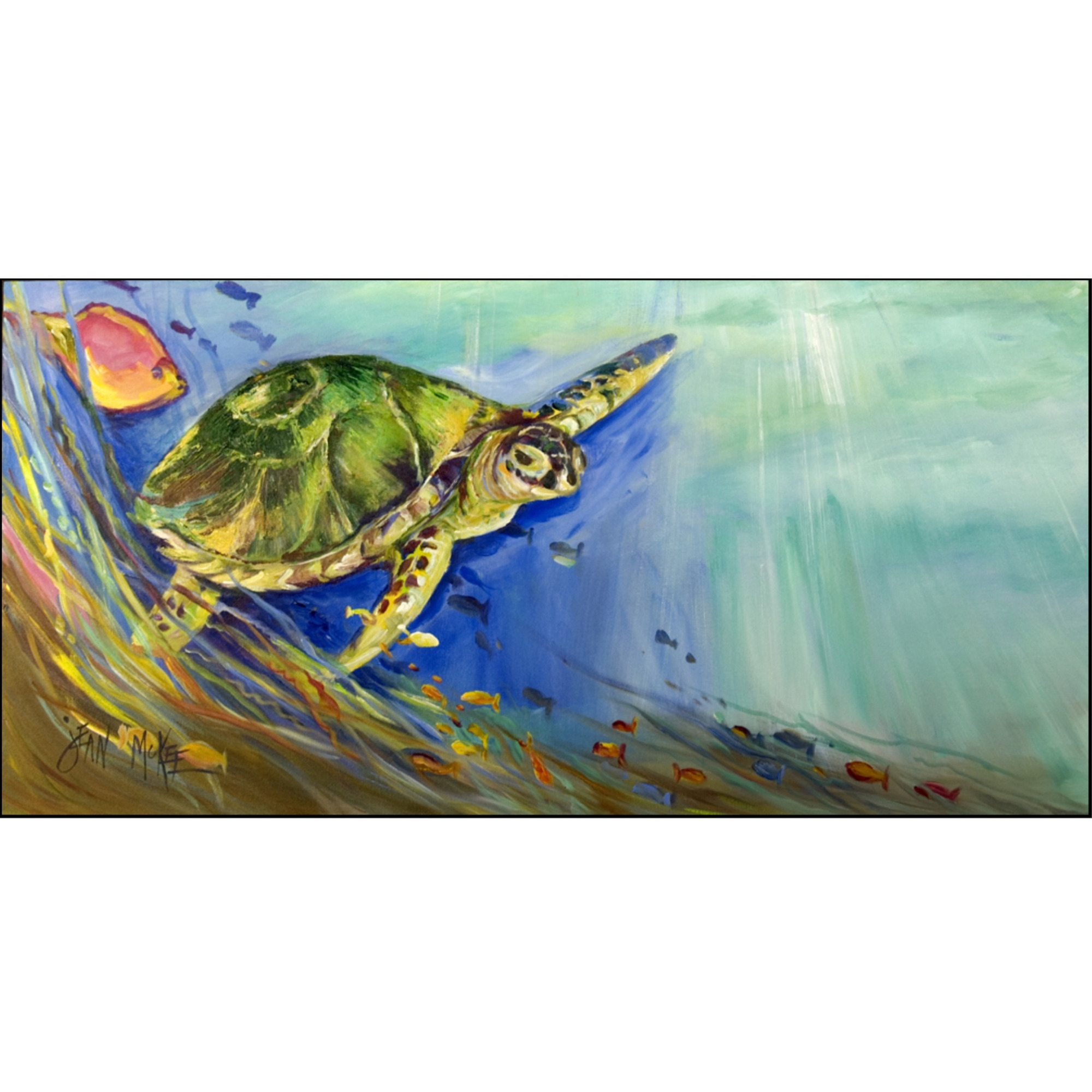 &quotCaroline's Treasures Loggerhead Sea Turtle Floor Runner, 28"" x 58"", Multicolor"
