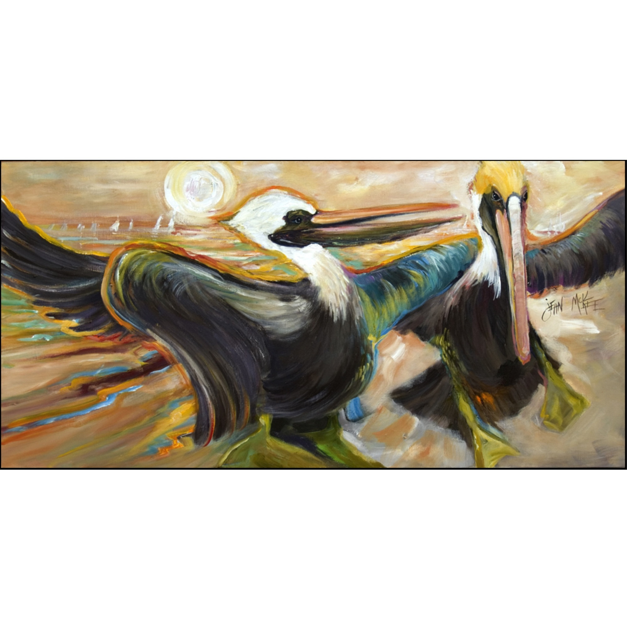 &quotCaroline's Treasures Double Trouble Pelicans Floor Runner 28"" x 58"" Multicolor"