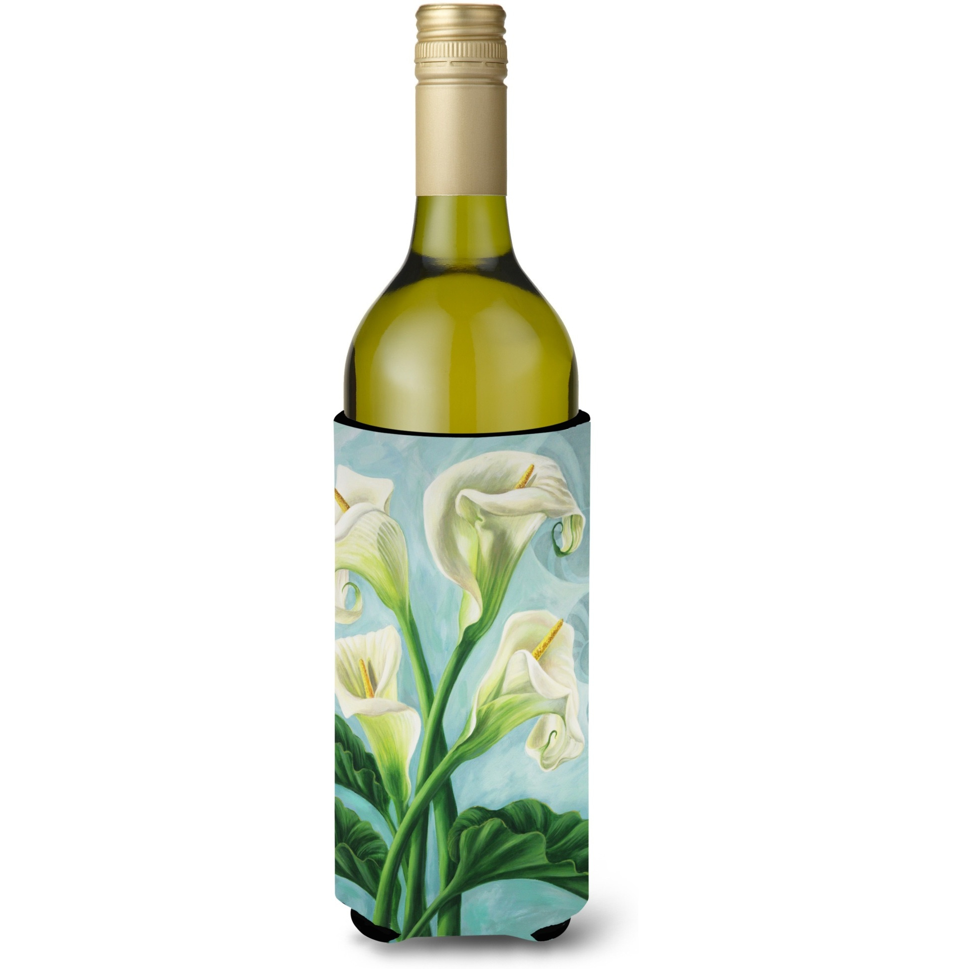 &quotCaroline's Treasures Arum Lilly by Judith Yates Wine Bottle Koozie Hugger, 750ml, Multicolor"