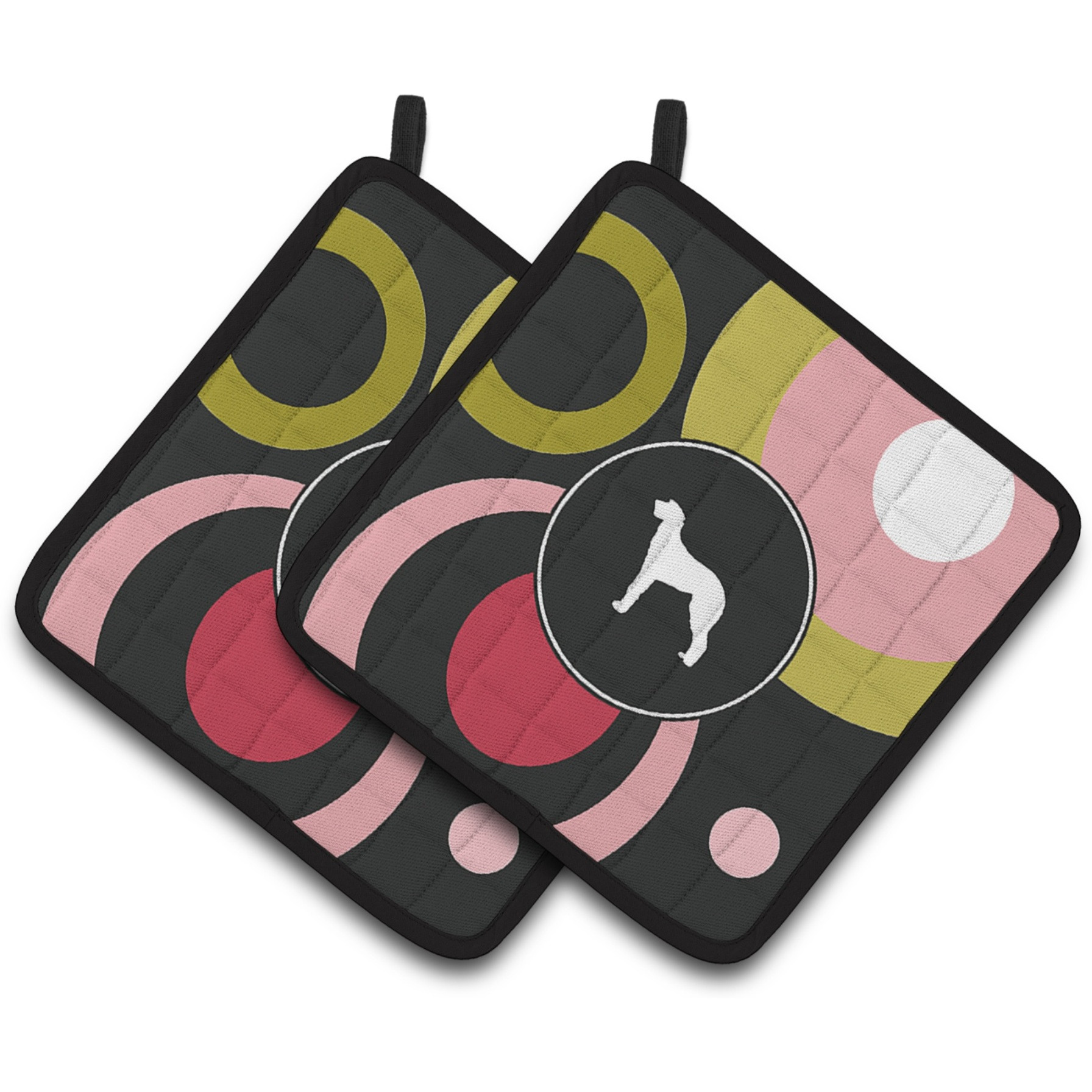 &quotCaroline's Treasures Scottish Deerhound Pair of Pot Holders KJ1071PTHD, 7.5HX7.5W, Multicolor"
