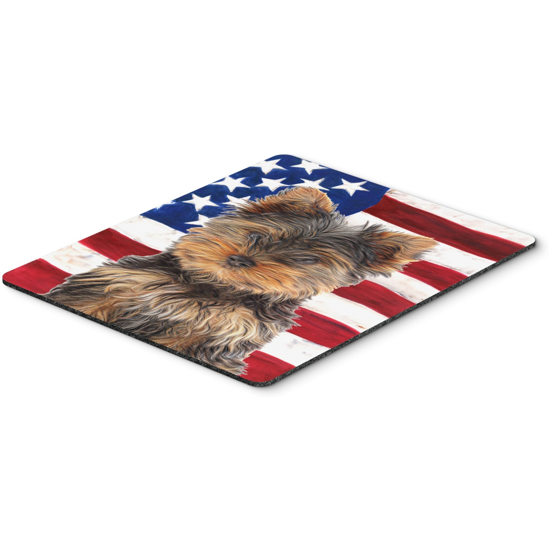 Caroline's Treasures USA American Flag with Yorkie Puppy/Yorkshire Terrier Mouse Pad/Trivet (KJ1160MP)