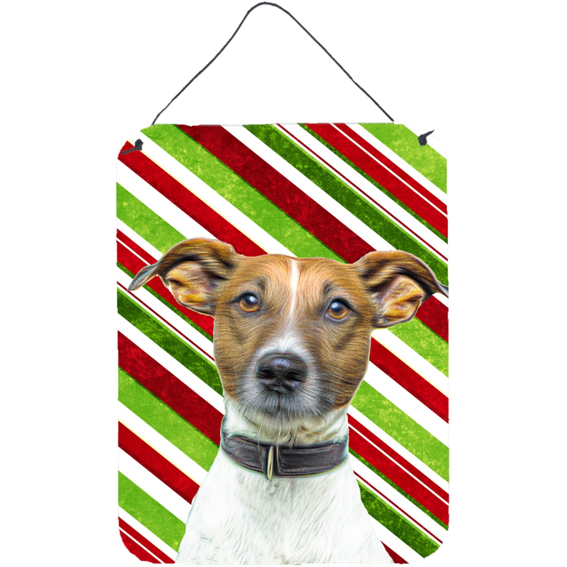 &quotCaroline's Treasures Candy Cane Holiday Christmas Jack Russell Terrier Wall or Door Hanging Prints, 16"" x 12"""