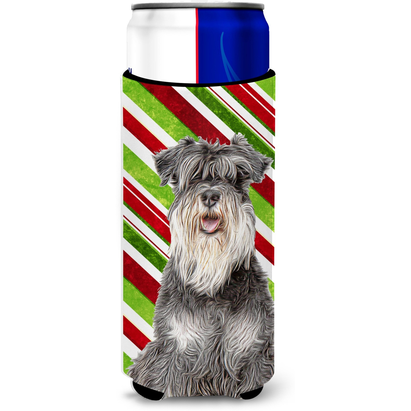 Candy Cane Holiday Christmas Schnauzer Ultra Beverage Insulators for slim cans KJ1171MUK