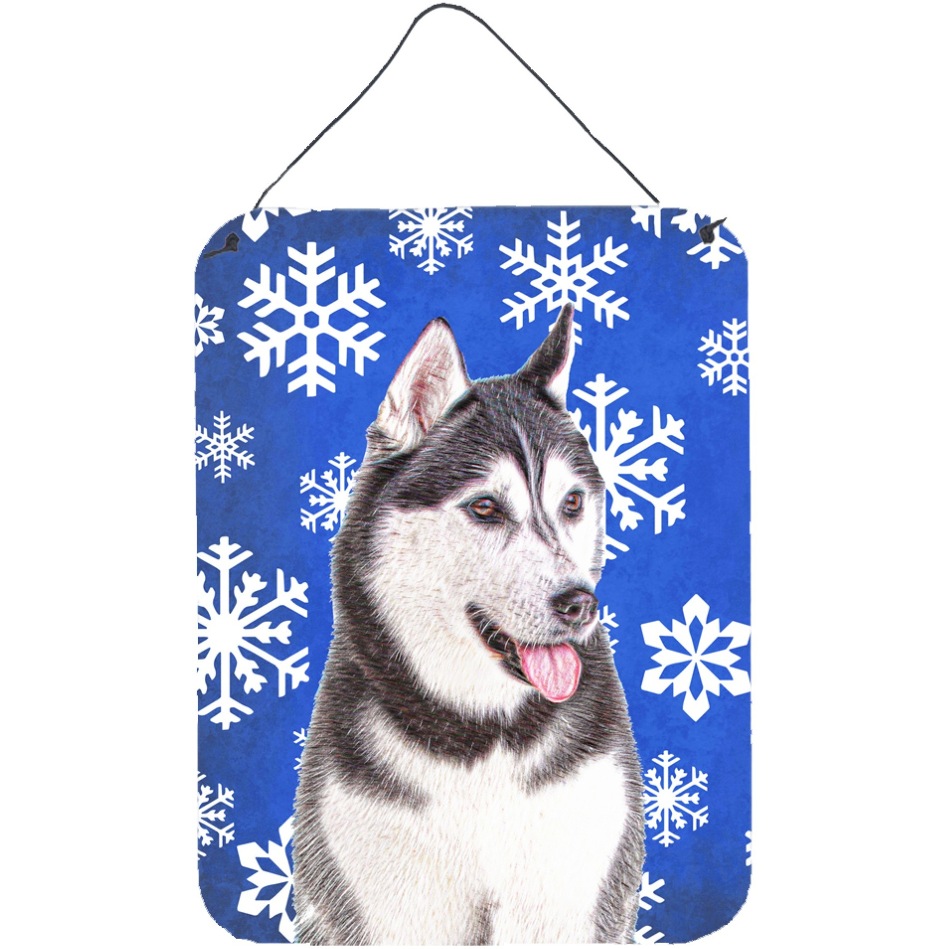 &quotCaroline's Treasures Winter Snowflakes Holiday Alaskan Malamute Wall or Door Hanging Prints, 16"" x 12"""