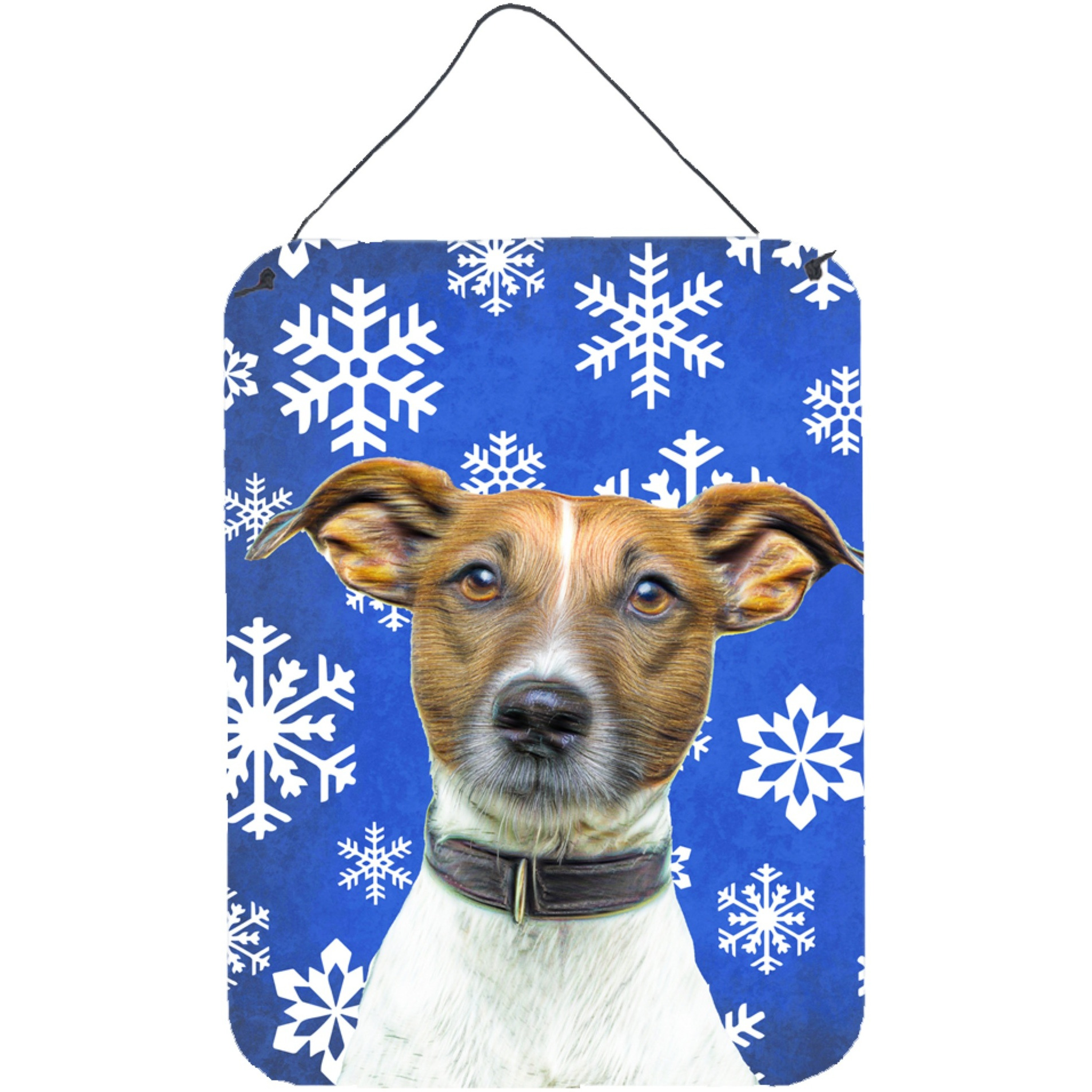 &quotCaroline's Treasures Winter Snowflakes Holiday Jack Russell Terrier Wall or Door Hanging Prints, 16"" x 12"""