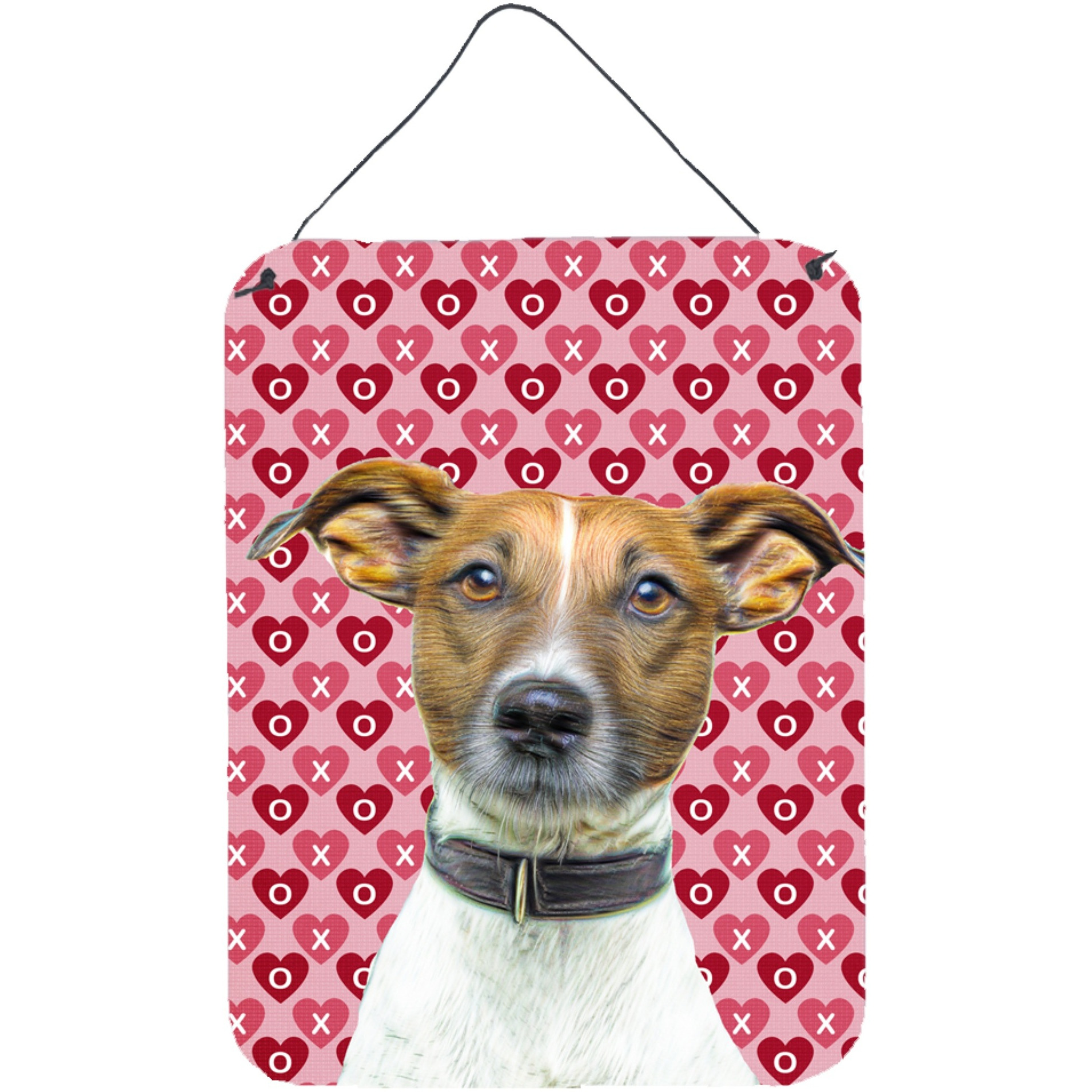 &quotCaroline's Treasures Hearts Love and Valentine's Day Jack Russell Terrier Wall or Door Hanging Prints, 16"" x 12"""