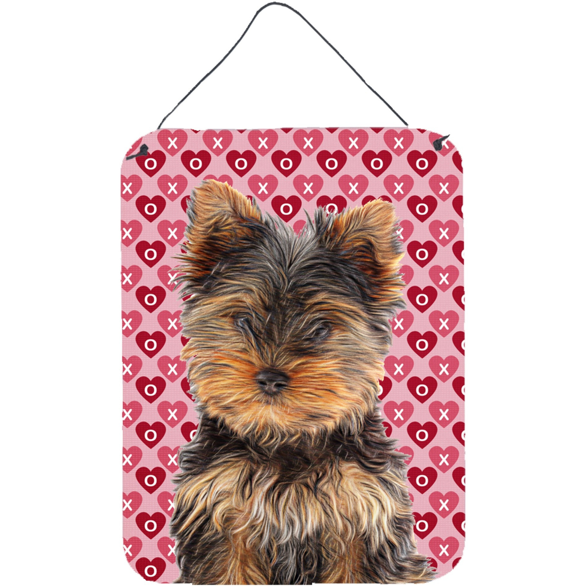 &quotCaroline's Treasures Hearts Love and Valentine's Day Yorkie Puppy/Yorkshire Terrier Wall or Door Hanging Prints, 16"" x 12"""
