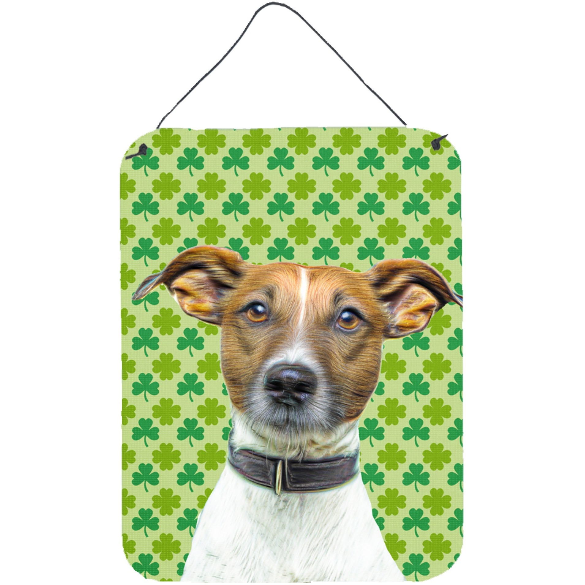 &quotCaroline's Treasures St. Patrick's Day Shamrock Jack Russell Terrier Wall or Door Hanging Prints, 16"" x 12"""