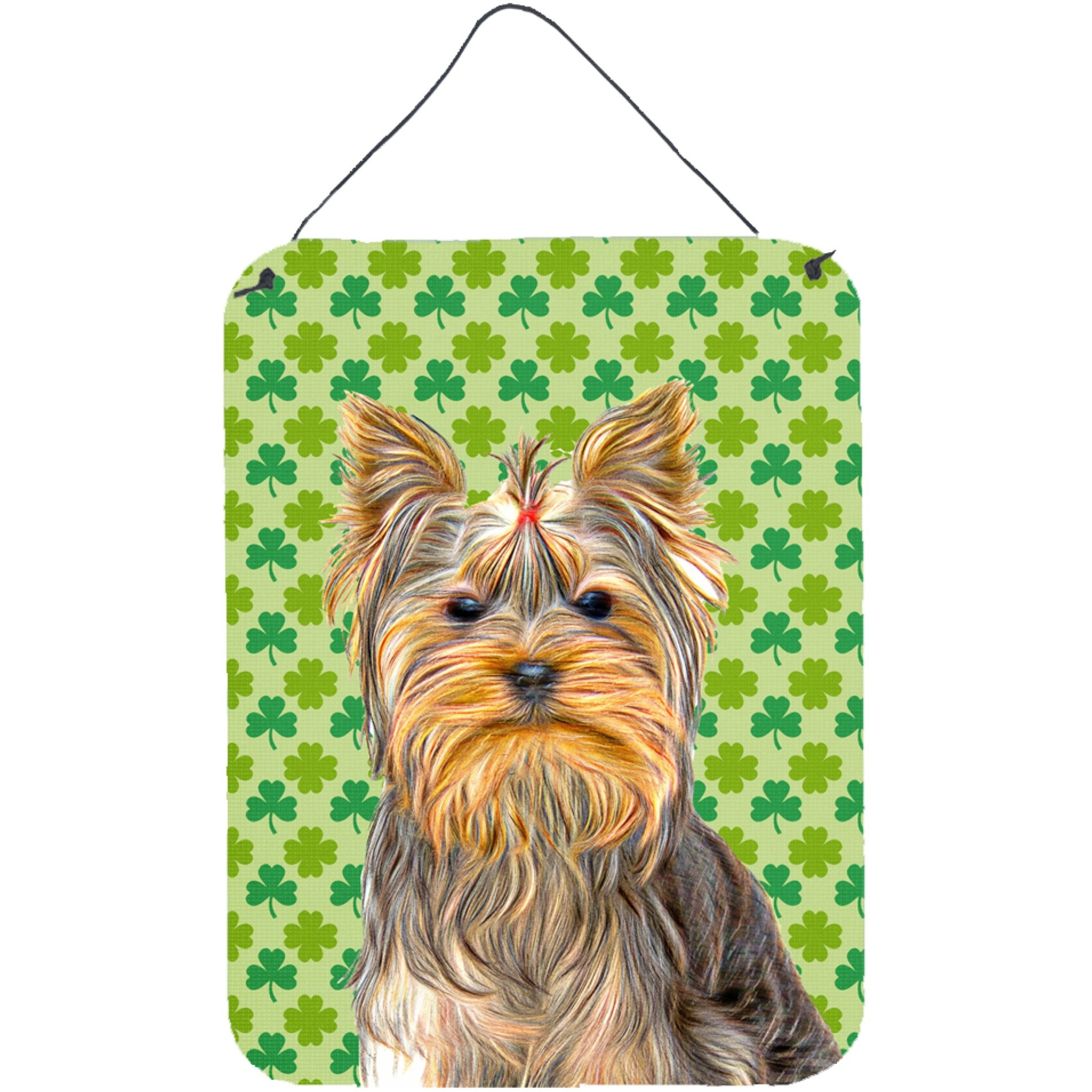 &quotCaroline's Treasures St. Patrick's Day Shamrock Yorkie/Yorkshire Terrier Wall or Door Hanging Prints, 16"" x 12"""