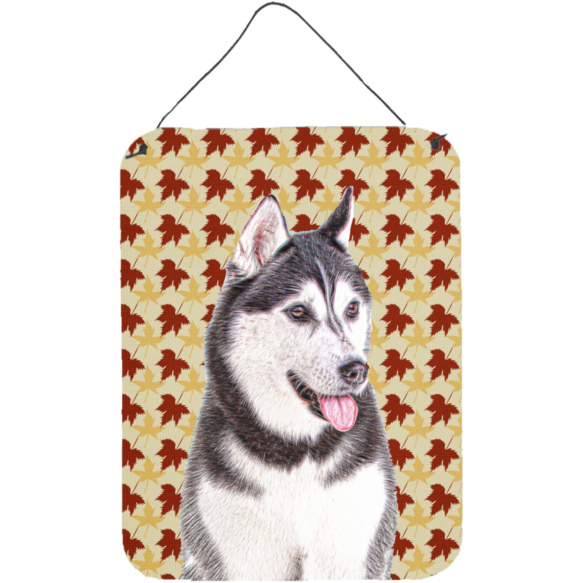 &quotCaroline's Treasures Fall Leaves Alaskan Malamute Wall or Door Hanging Prints, 16"" x 12"""