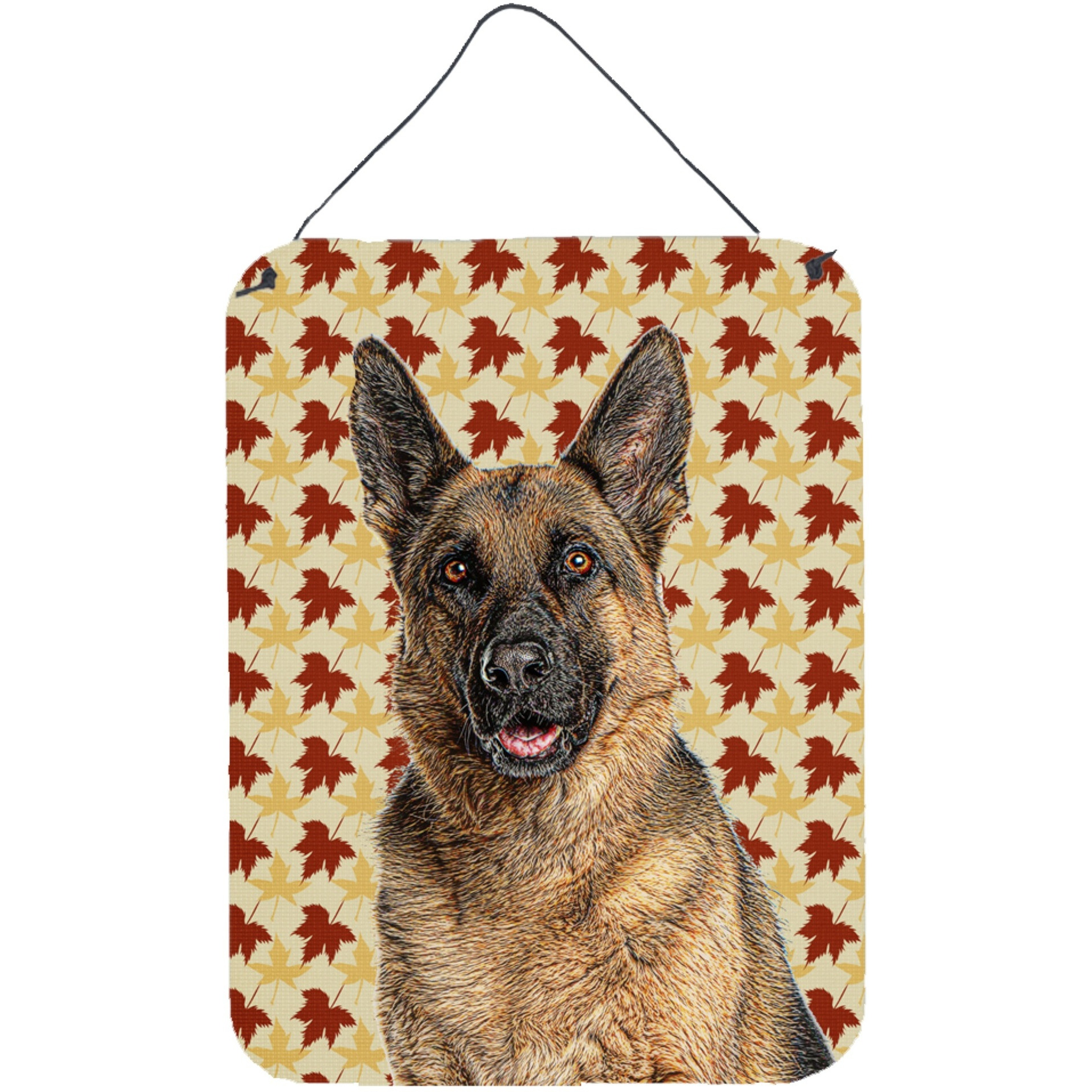 &quotCaroline's Treasures Fall Leaves German Shepherd Wall or Door Hanging Prints, 16"" x 12"""