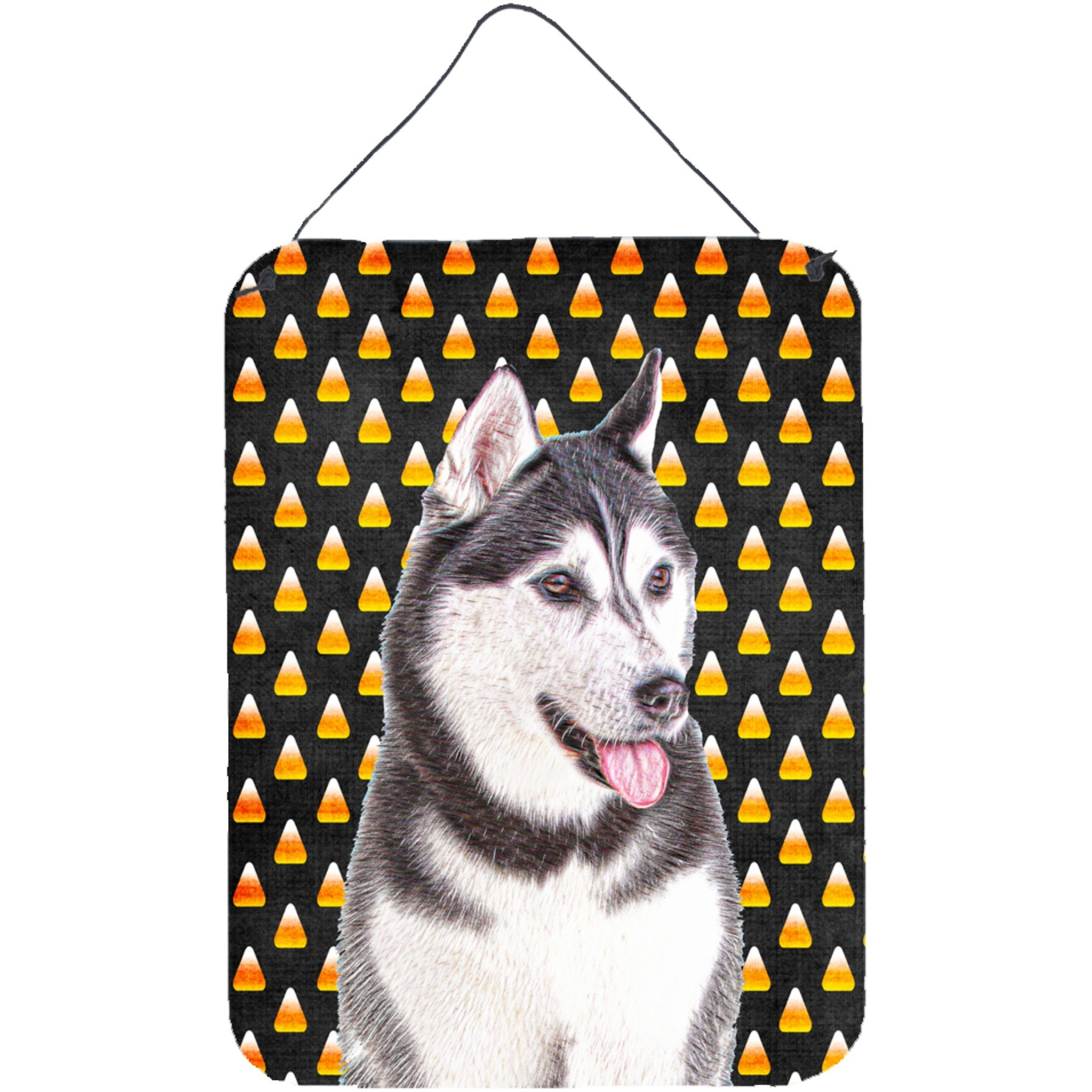 &quotCaroline's Treasures Candy Corn Halloween Alaskan Malamute Wall or Door Hanging Prints, 16"" x 12"""