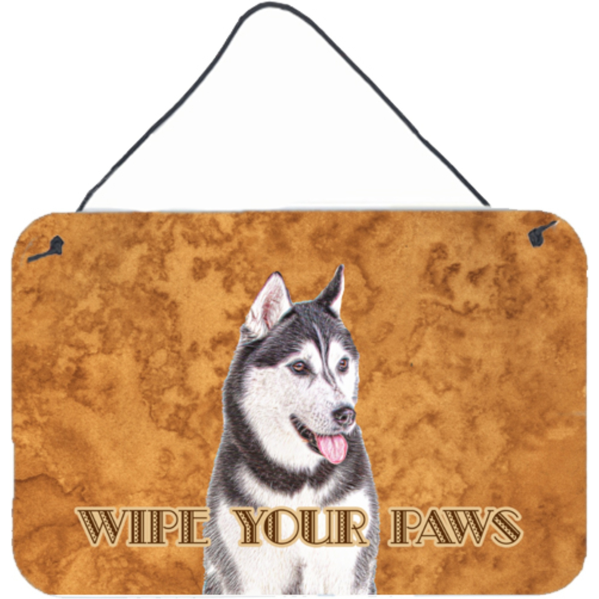 &quotCaroline's Treasures Alaskan Malamute Wipe Your Paws Wall or Door Hanging Prints, 8 x 12"""