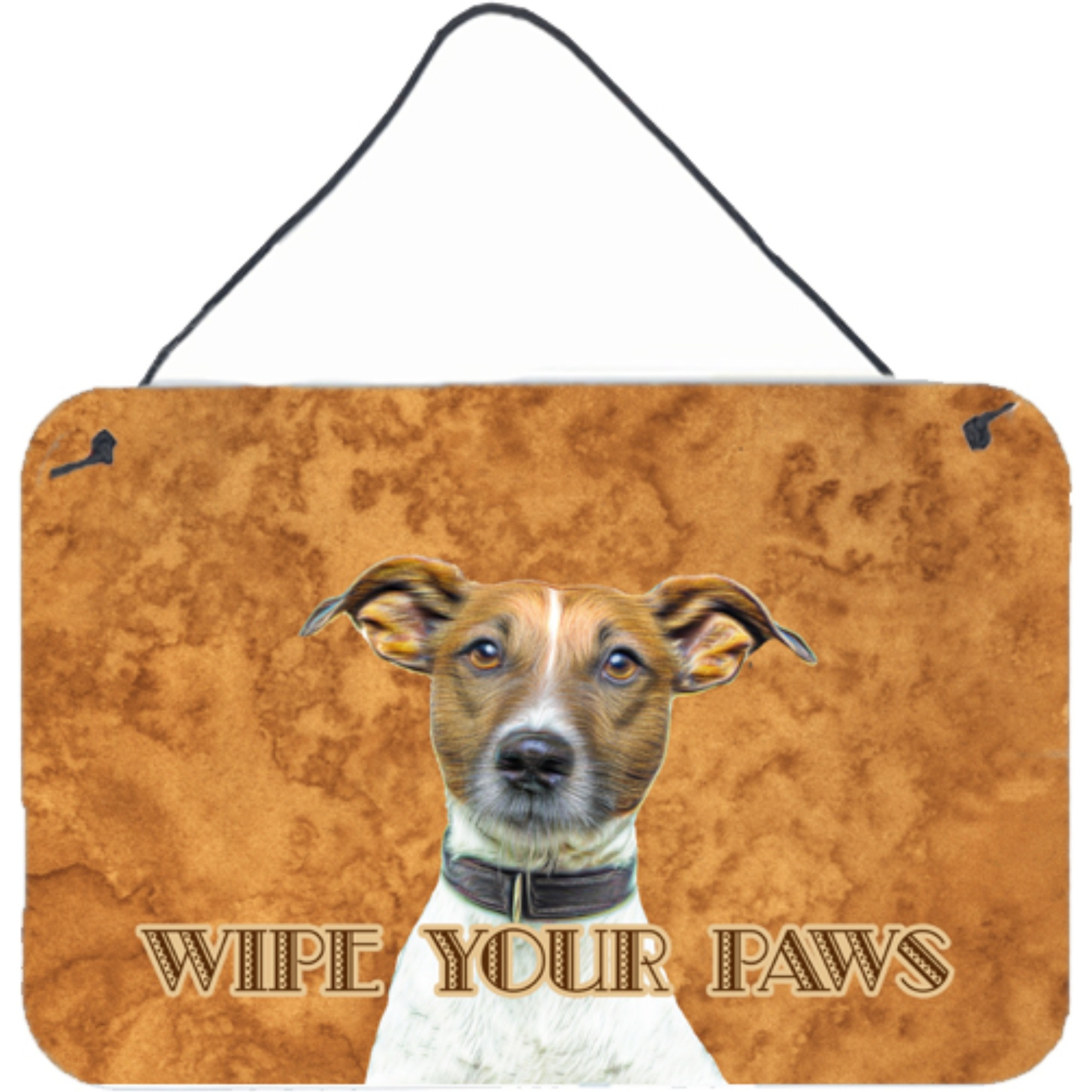 &quotCaroline's Treasures Jack Russell Terrier Wipe Your Paws Wall or Door Hanging Prints, 8 x 12"""