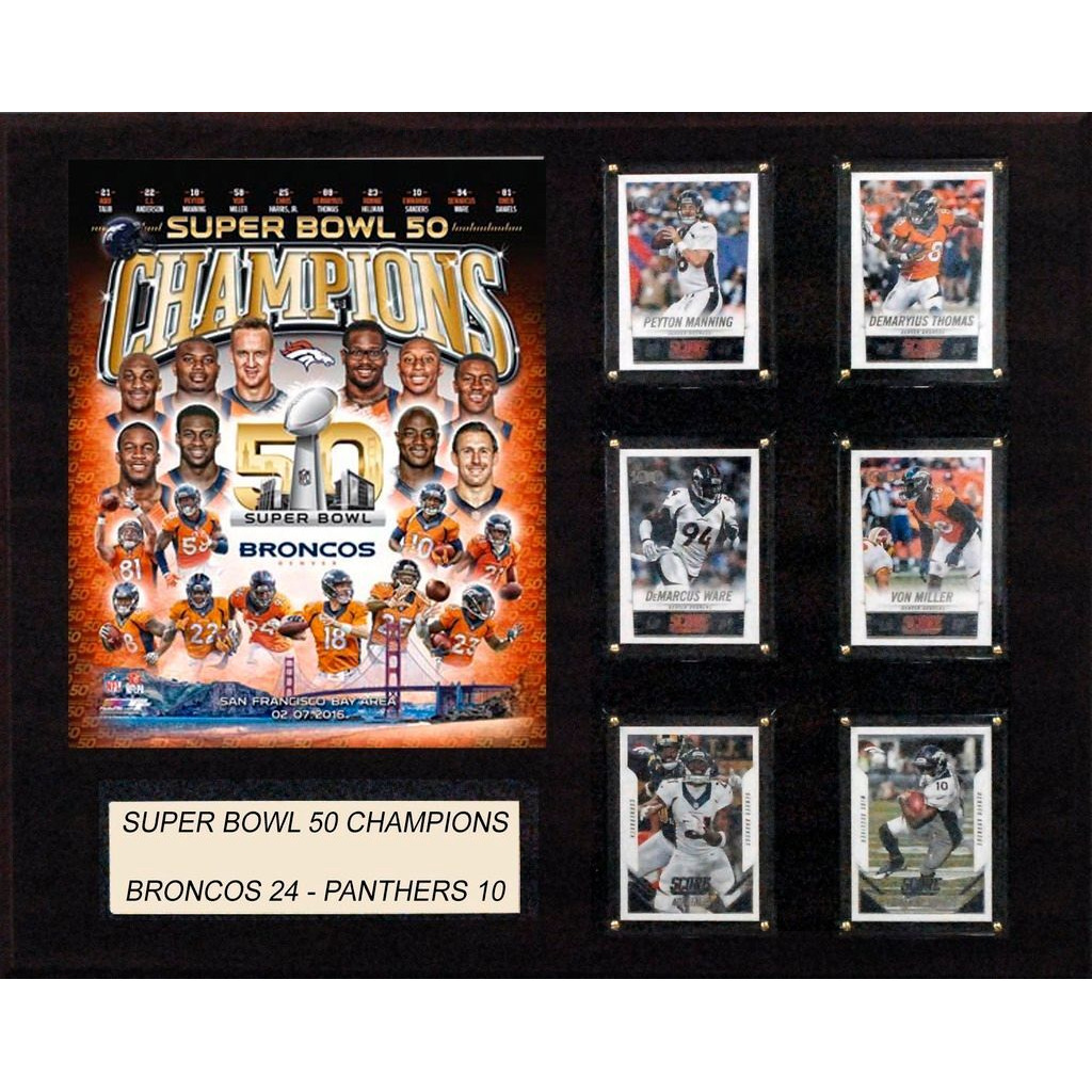 NFL 16&quotx20" Denver Broncos Super Bowl 50 Champions Plaque