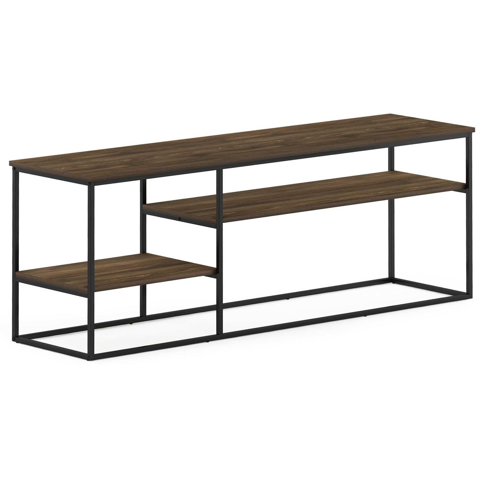 Furinno Moretti Modern Lifestyle TV Stand for TV up to 65 Inch, Columbia Walnut