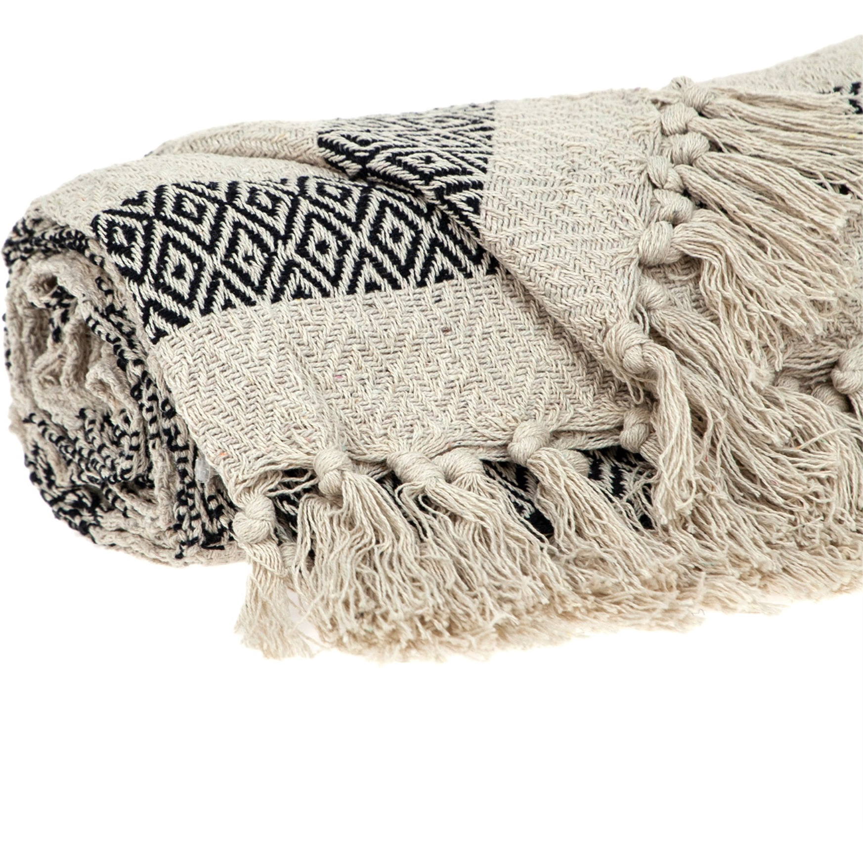 Parkland Collection Rosie Transitional Beige 52" x 67" Woven Handloom Throw