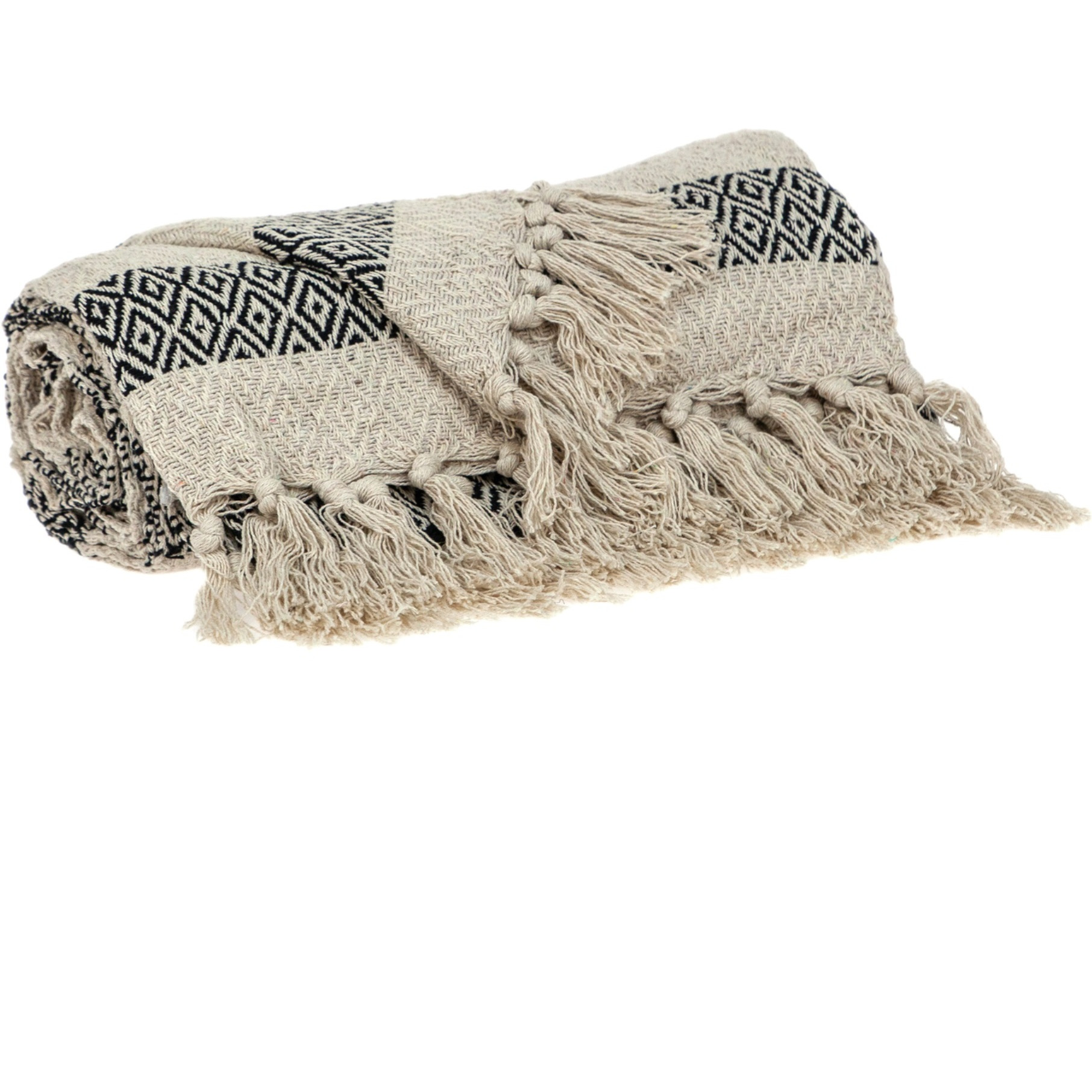 Parkland Collection Rosie Transitional Beige 52" x 67" Woven Handloom Throw