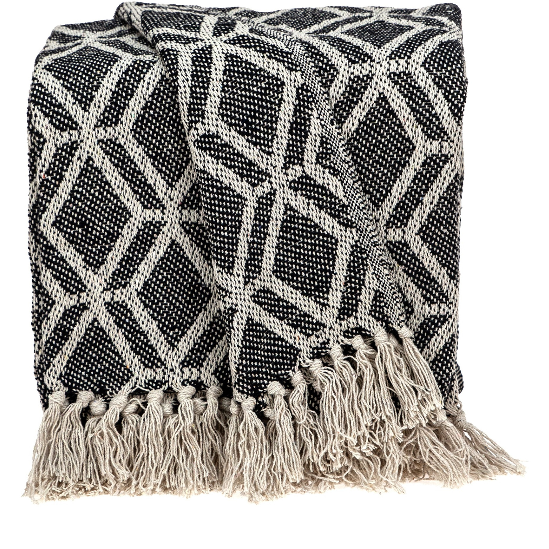 Parkland Collection Kat Casual Beige 52" x 67" Woven Handloom Throw