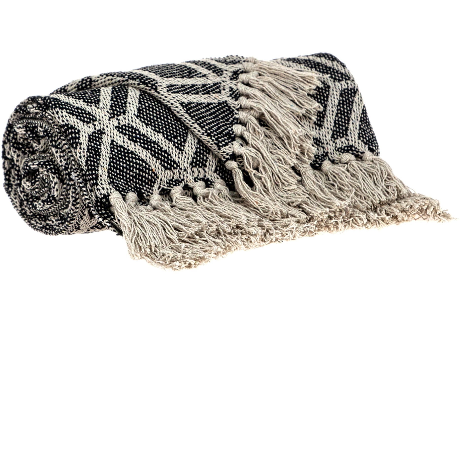 Parkland Collection Kat Casual Beige 52" x 67" Woven Handloom Throw
