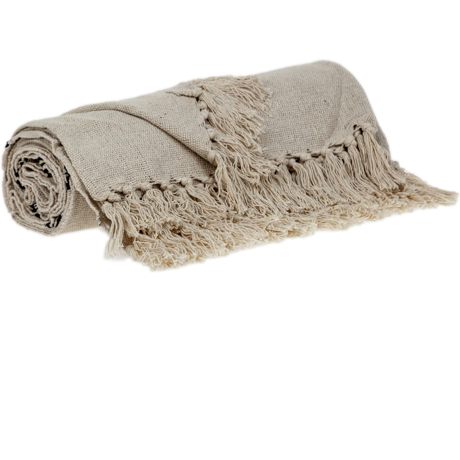 Parkland Collection Logan Casual Beige 52" x 67" Woven Handloom Throw