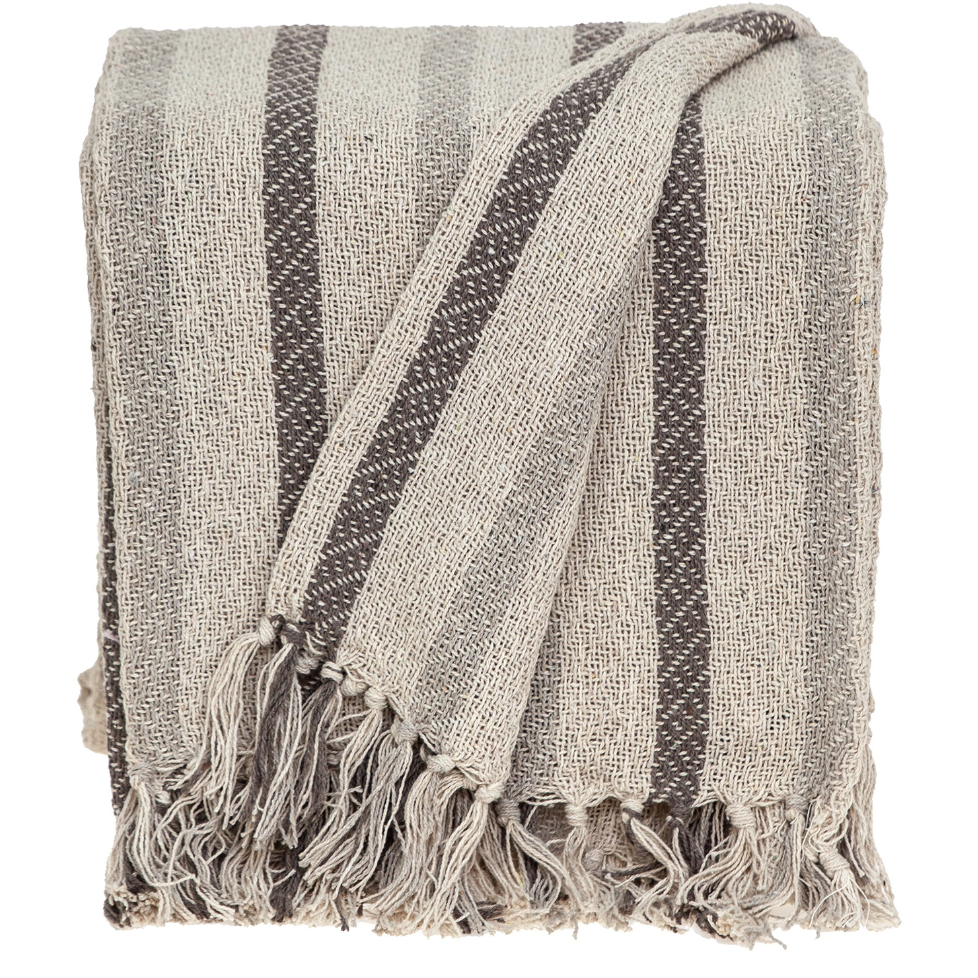 Parkland Collection Robby Transitional Beige 52" x 67" Woven Handloom Throw