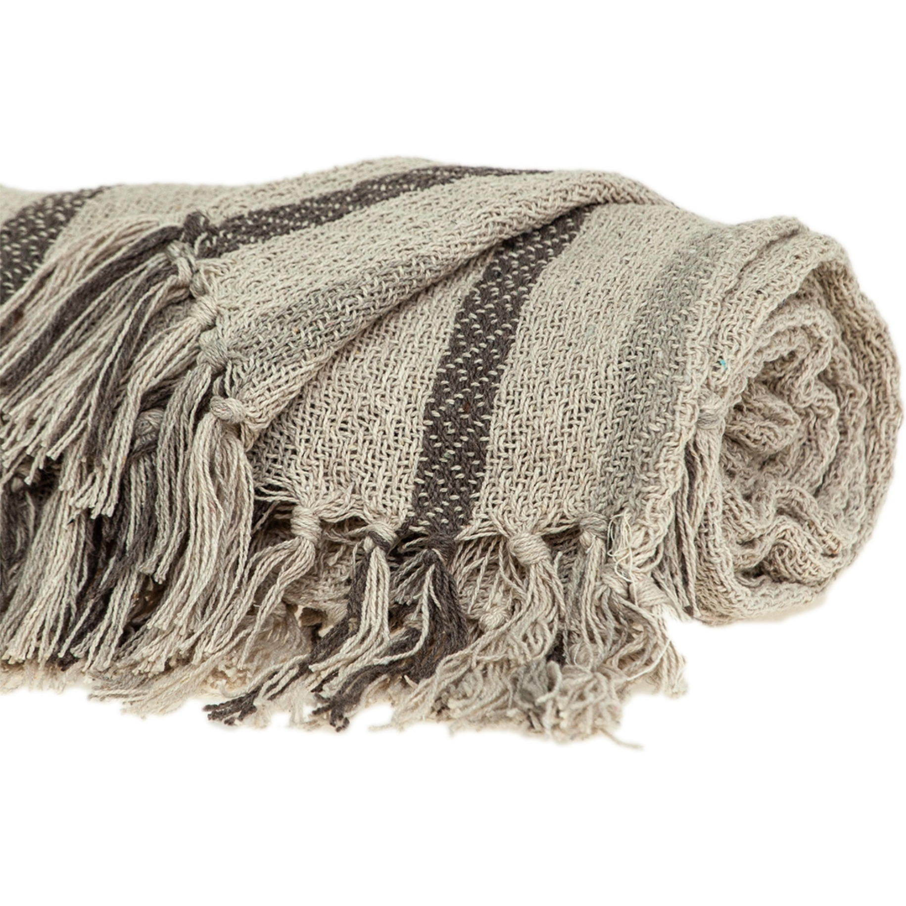 Parkland Collection Robby Transitional Beige 52" x 67" Woven Handloom Throw