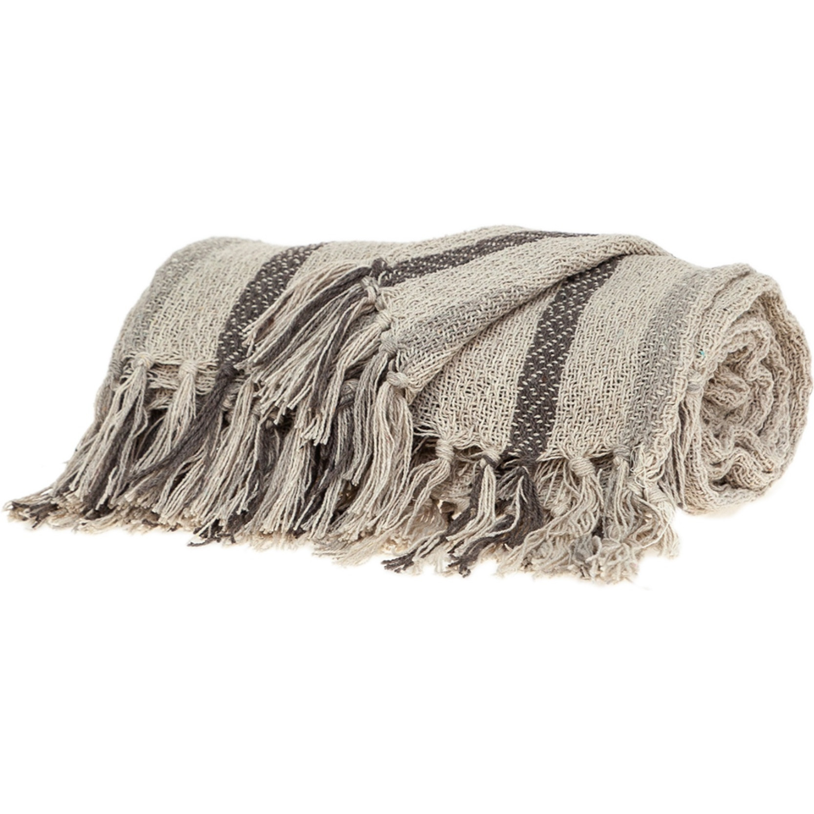 Parkland Collection Robby Transitional Beige 52" x 67" Woven Handloom Throw