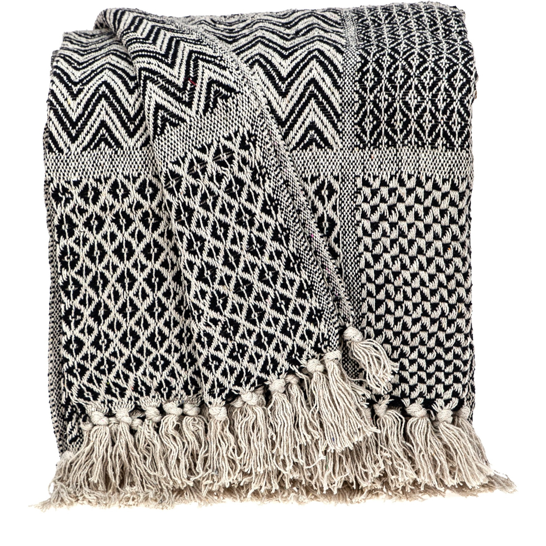 Parkland Collection Shelly Transitional Beige 52" x 67" Woven Handloom Throw