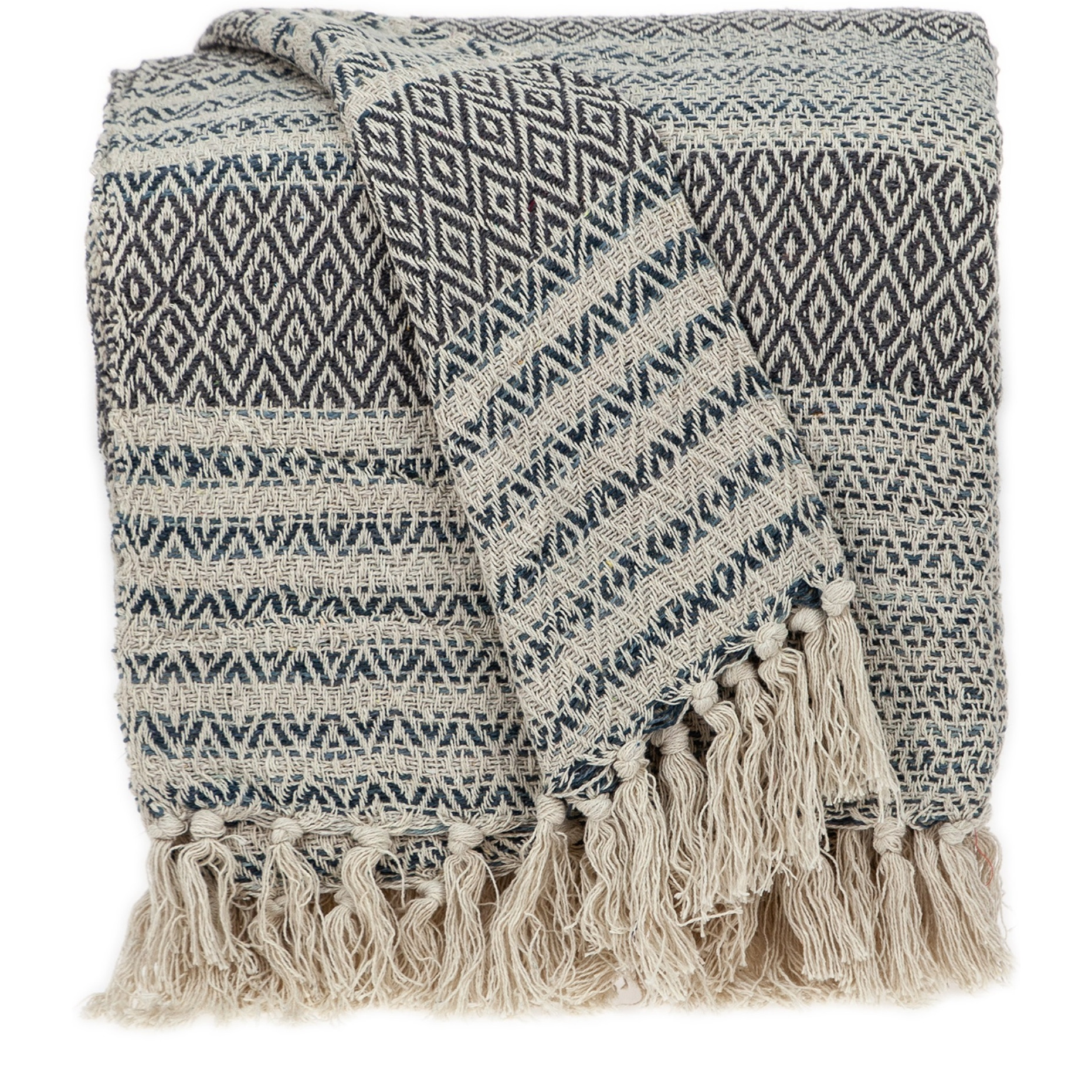 Parkland Collection Ivy Transitional Beige 52" x 67" Woven Handloom Throw