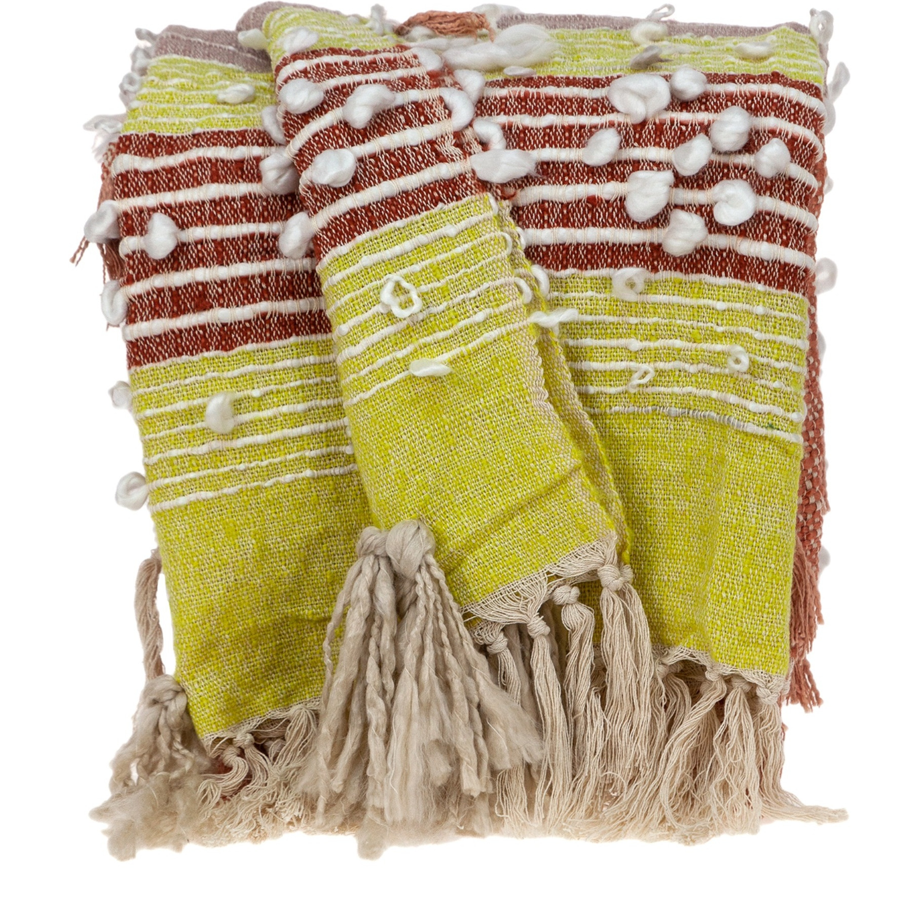 Parkland Collection Vanya Eclectic White 52" x 67" Woven Handloom Throw