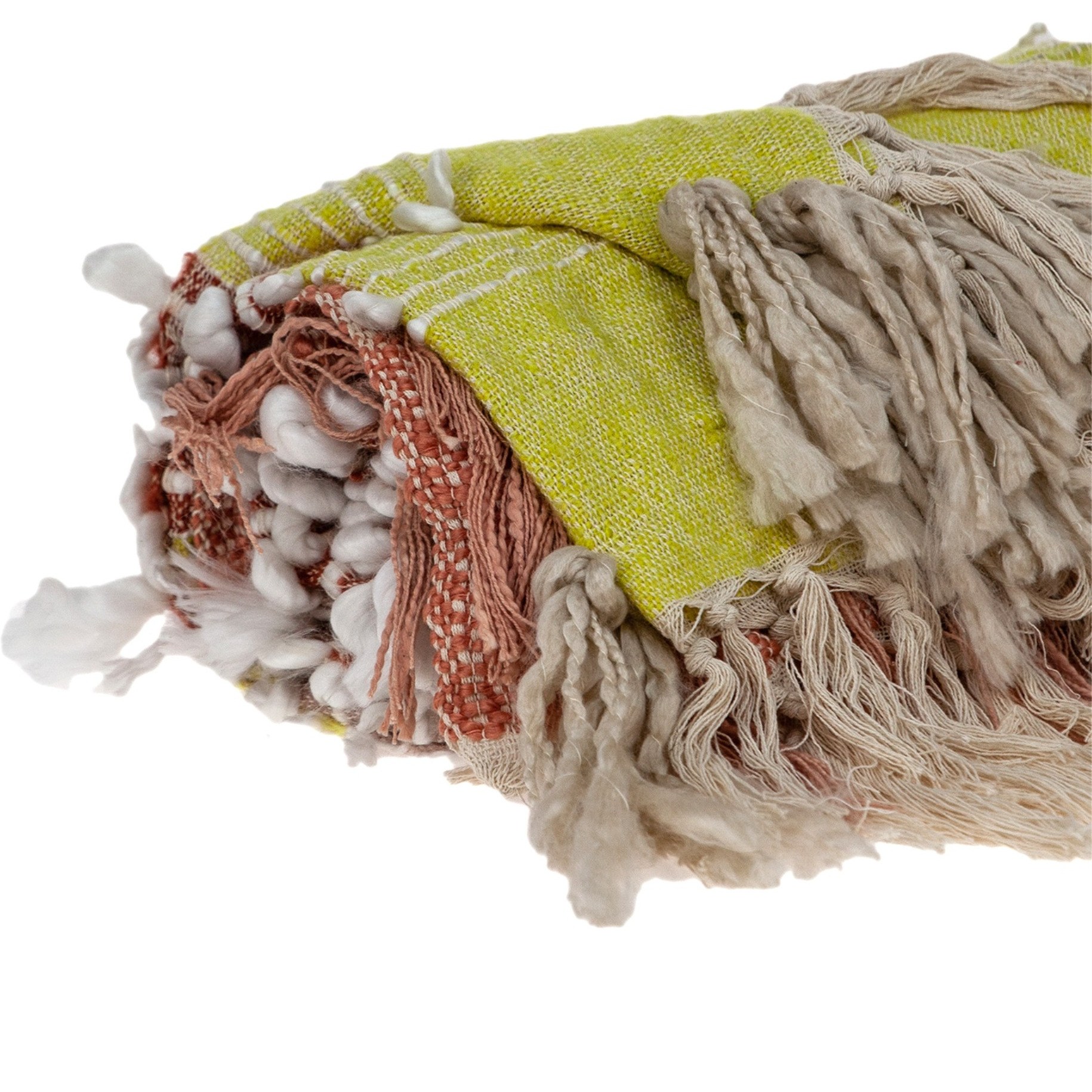 Parkland Collection Vanya Eclectic White 52" x 67" Woven Handloom Throw