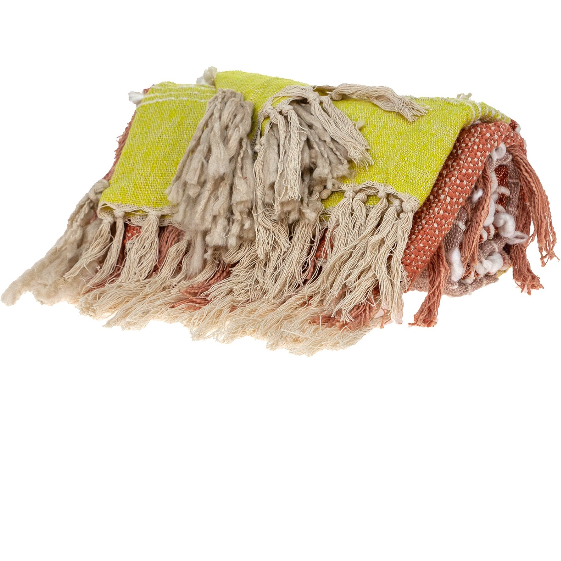 Parkland Collection Vanya Eclectic White 52" x 67" Woven Handloom Throw