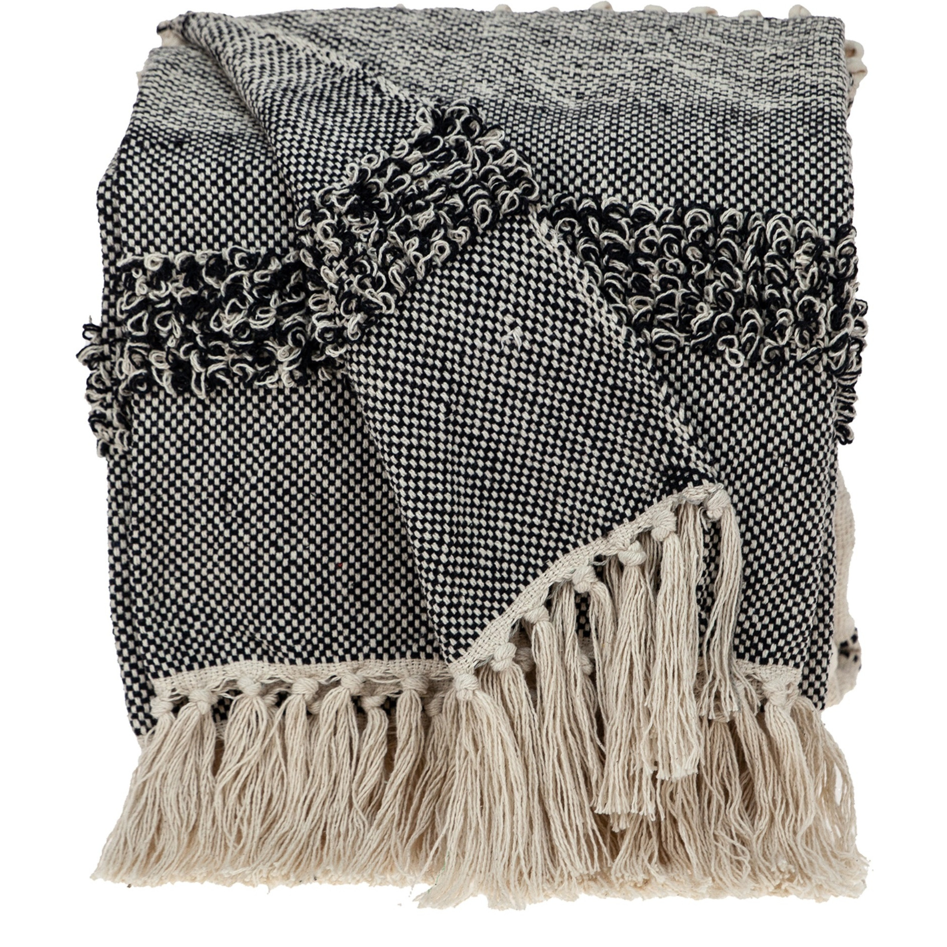 Parkland Collection Palak Eclectic Beige 52" x 67" Woven Handloom Throw
