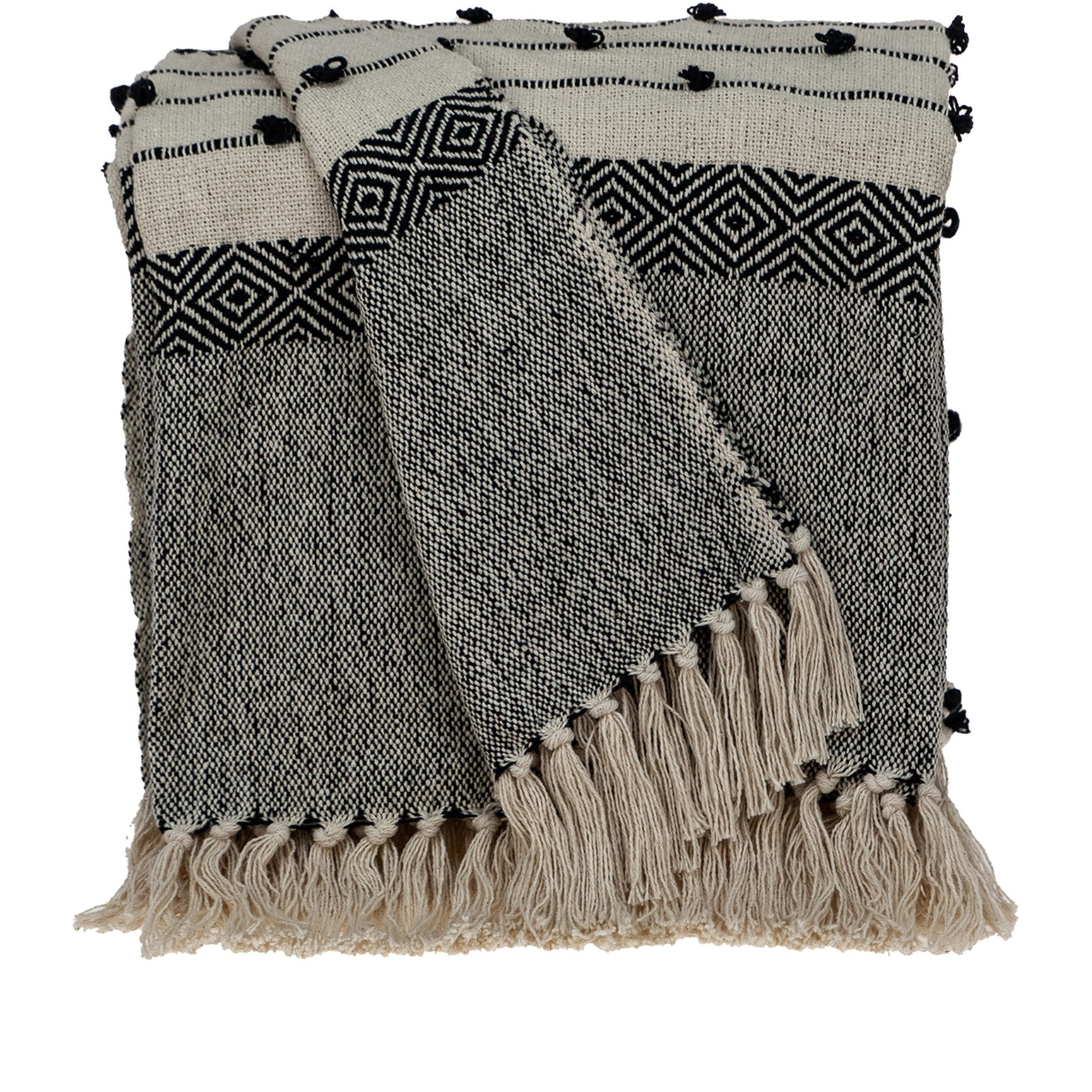 Parkland Collection Alia Eclectic Beige 52" x 67" Woven Handloom Throw