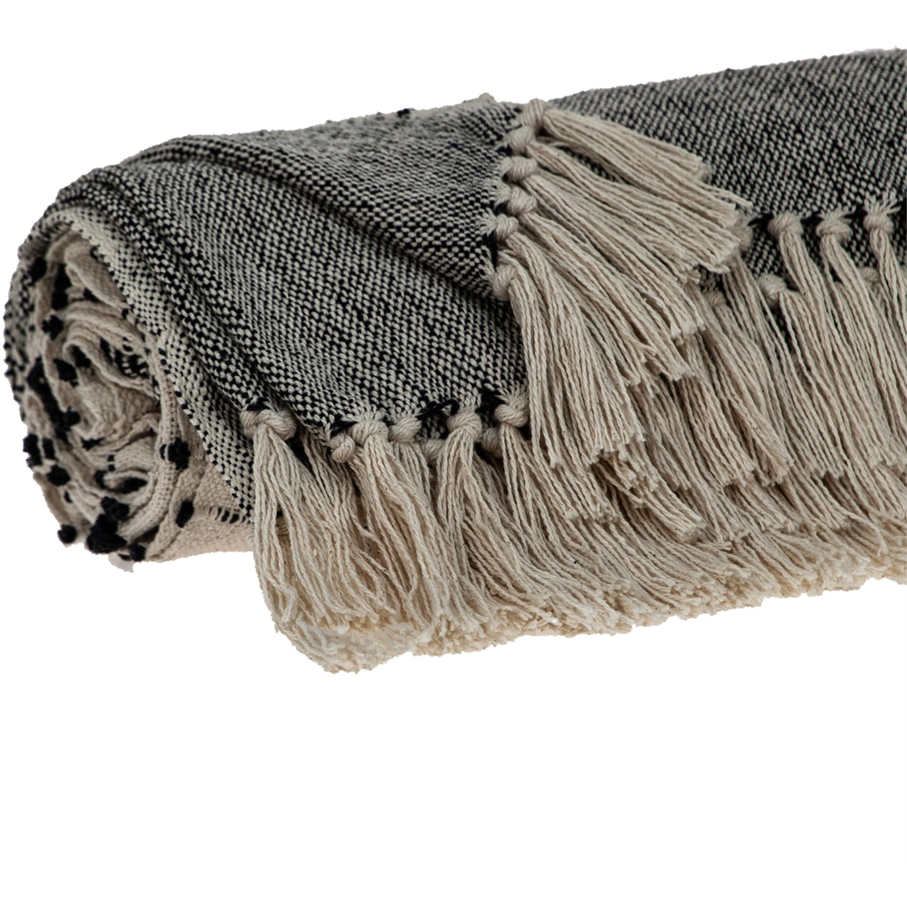 Parkland Collection Alia Eclectic Beige 52" x 67" Woven Handloom Throw