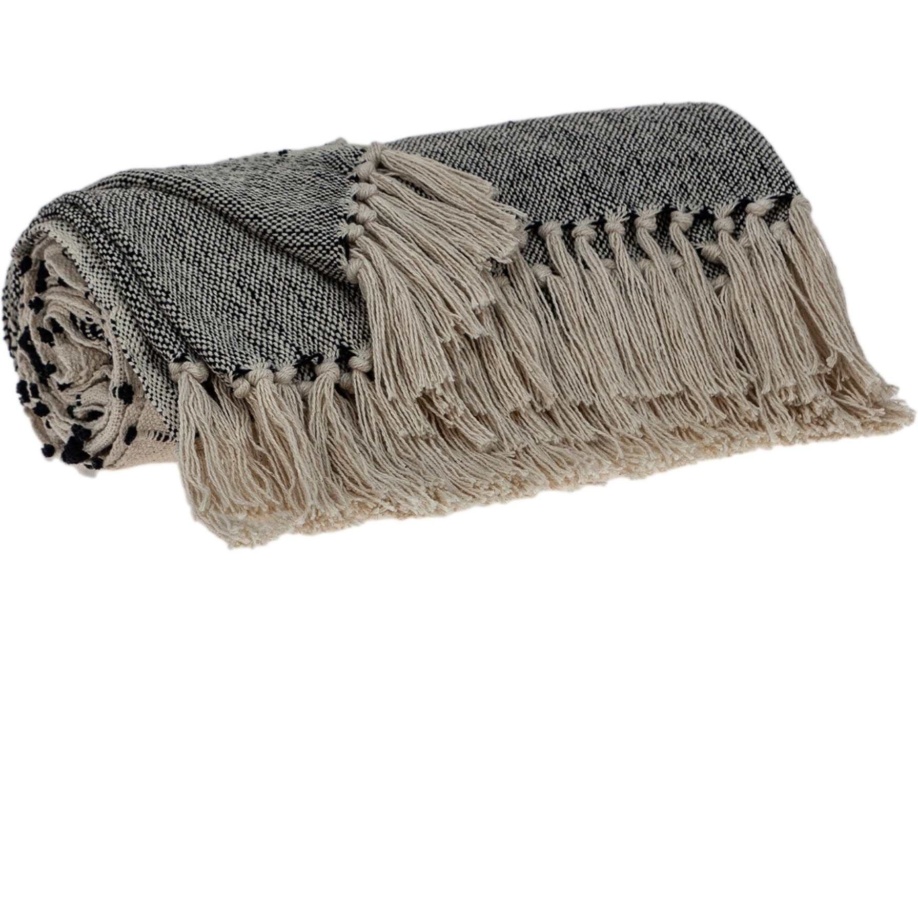 Parkland Collection Alia Eclectic Beige 52" x 67" Woven Handloom Throw