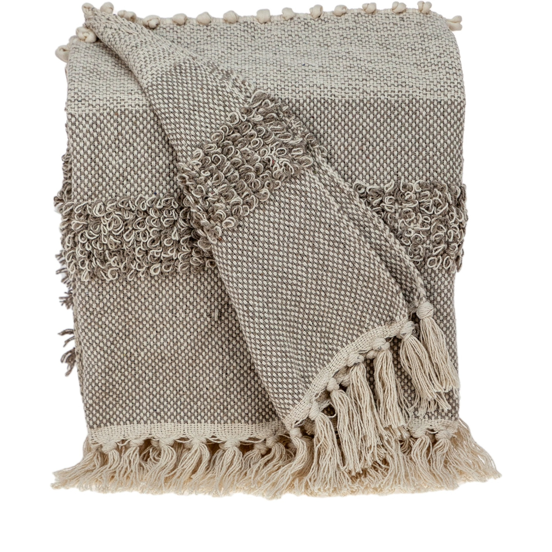 Parkland Collection Neil Eclectic Beige 52" x 67" Woven Handloom Throw